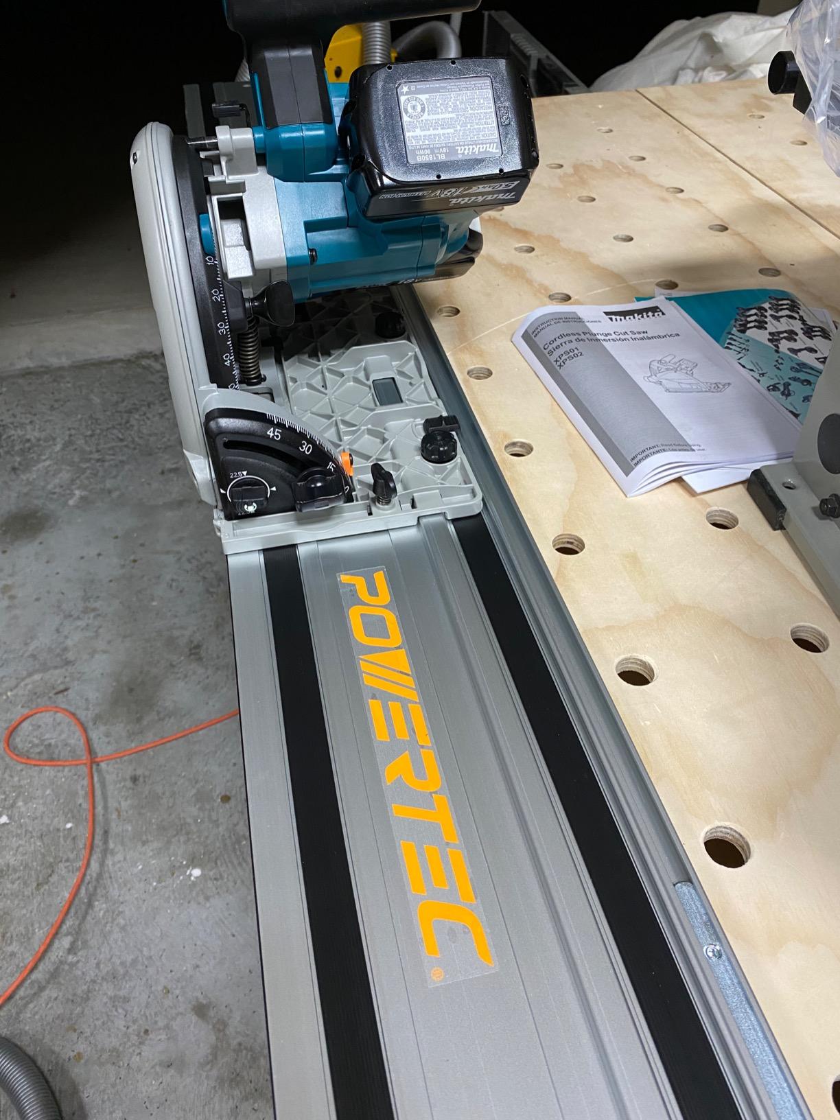 Makita XPS01PTJ 18-Volt X2 LXT Lithium-Ion (36V) Brushless Cordless 6-1/2 inch Plunge Circular Saw Kit (5.0Ah) with 199140-0 39 inch Guide Rail(Sold separately) customer photo 1