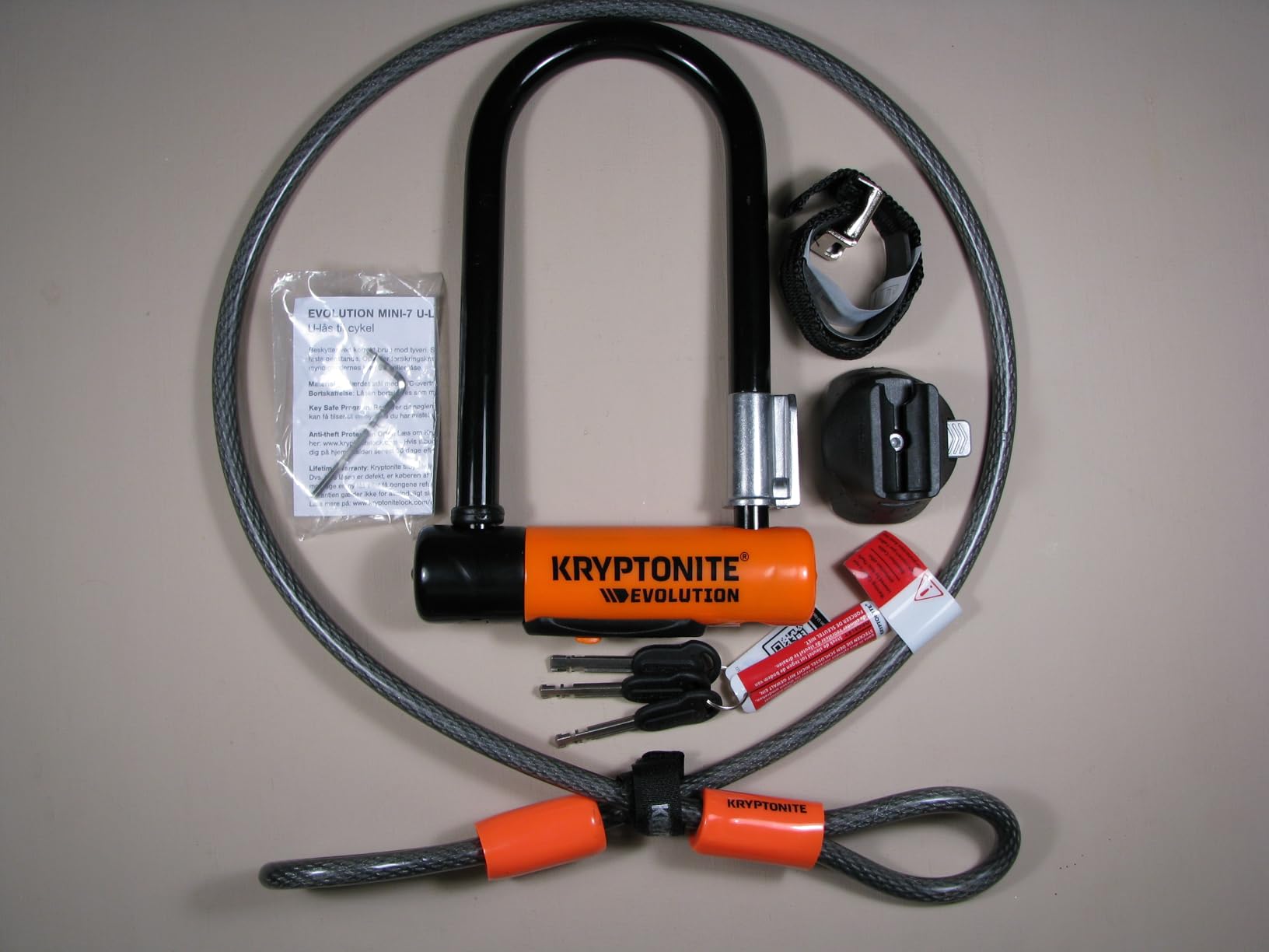 Kryptonite Evolution Mini-7 Bike U-Lock, 13mm Steel Shackle, 4 ft Cable | Sold Secure Gold Certified customer photo 1