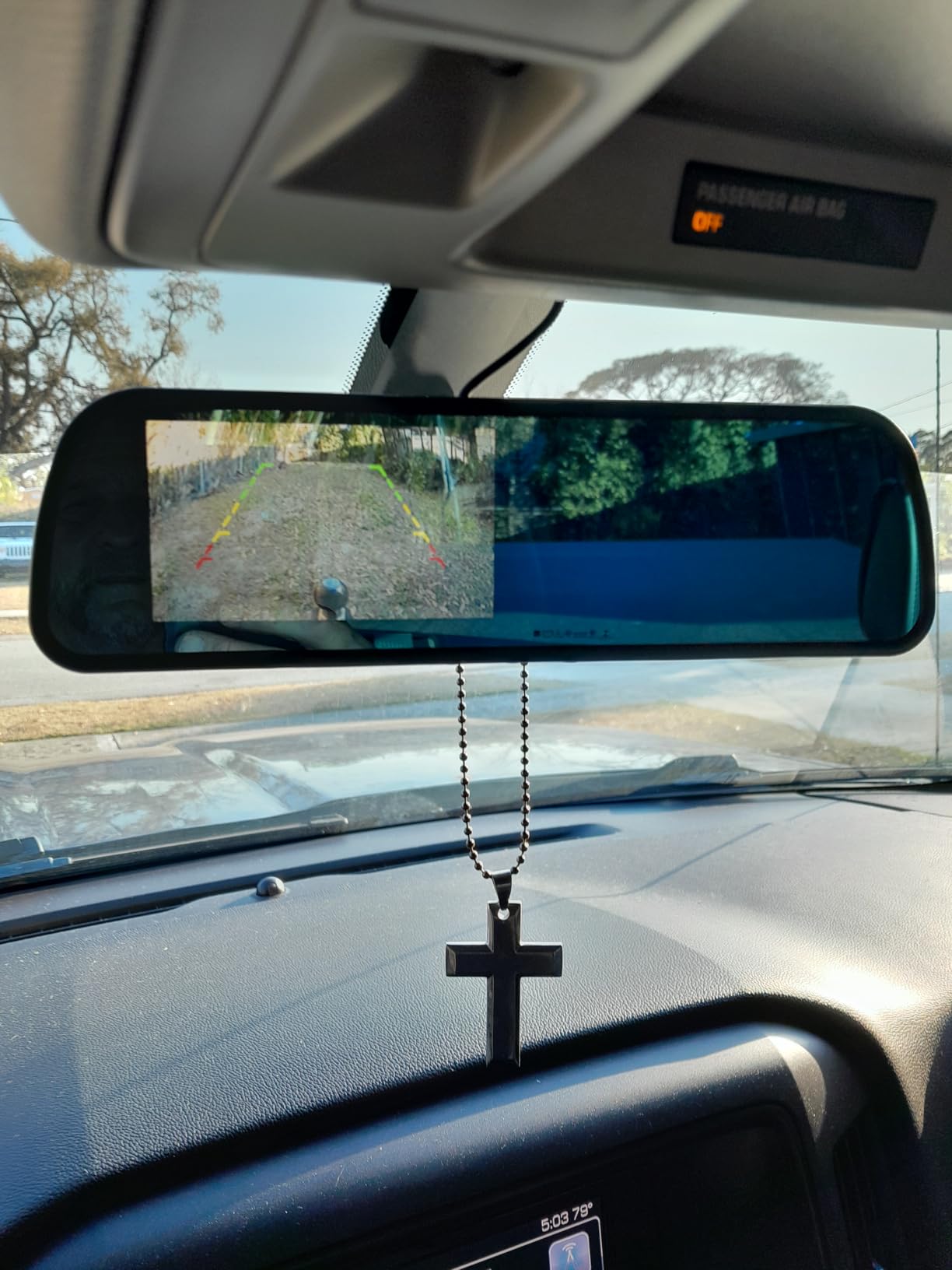 Backup Camera Mirror HD 1080P - Plug and Play Easy Set up Color Night Vision Rear View Mirror with License Plate Camera for Car Truck SUV Waterproof DIY Guide Lines AMTIFO A1 customer photo 2