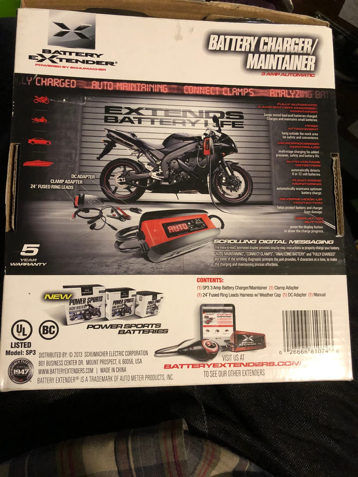 Schumacher Electric 3A Car Battery Charger & Maintainer, 12V – SP1297 customer photo 1