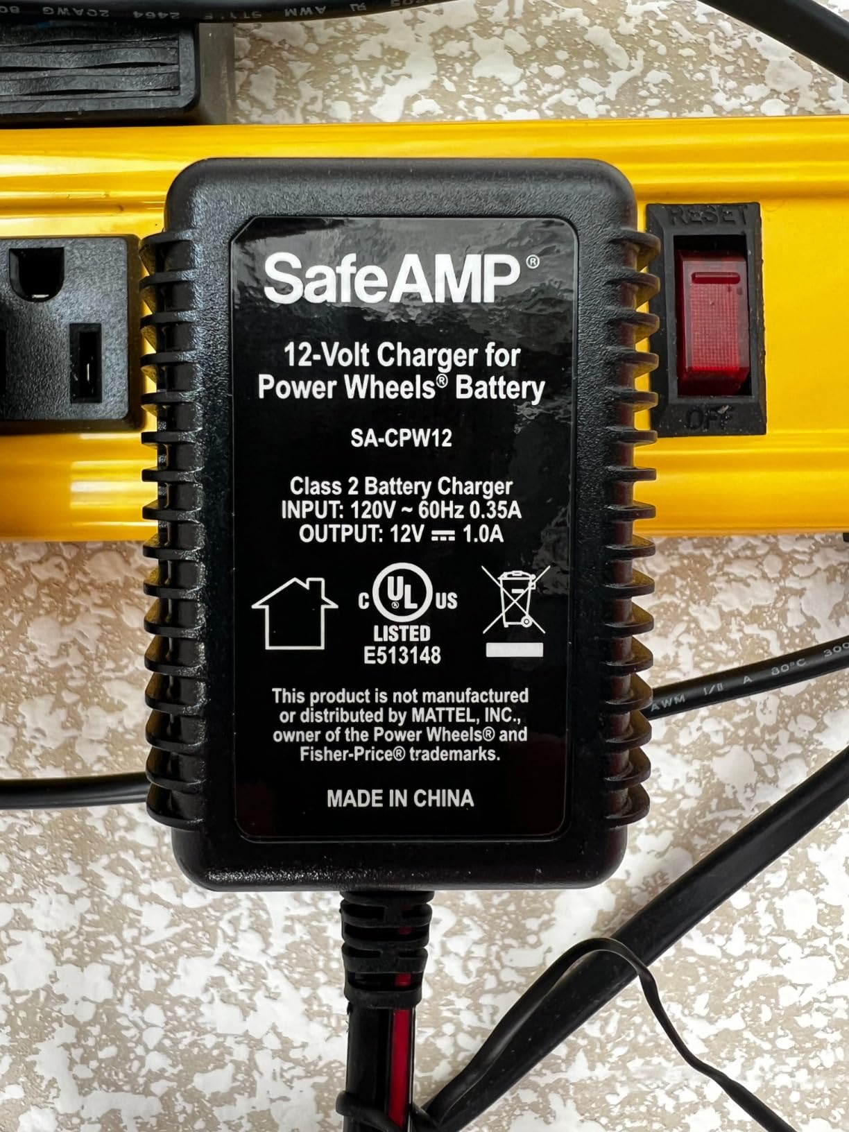 SafeAMP 12V Charger for Power Wheels Gray Battery, UL Listed | Compatible with Power Wheels gray/orange top 12V batteries: 1001175653, 00801-0638, 00801-1869 & SA-PW12V. customer photo 1