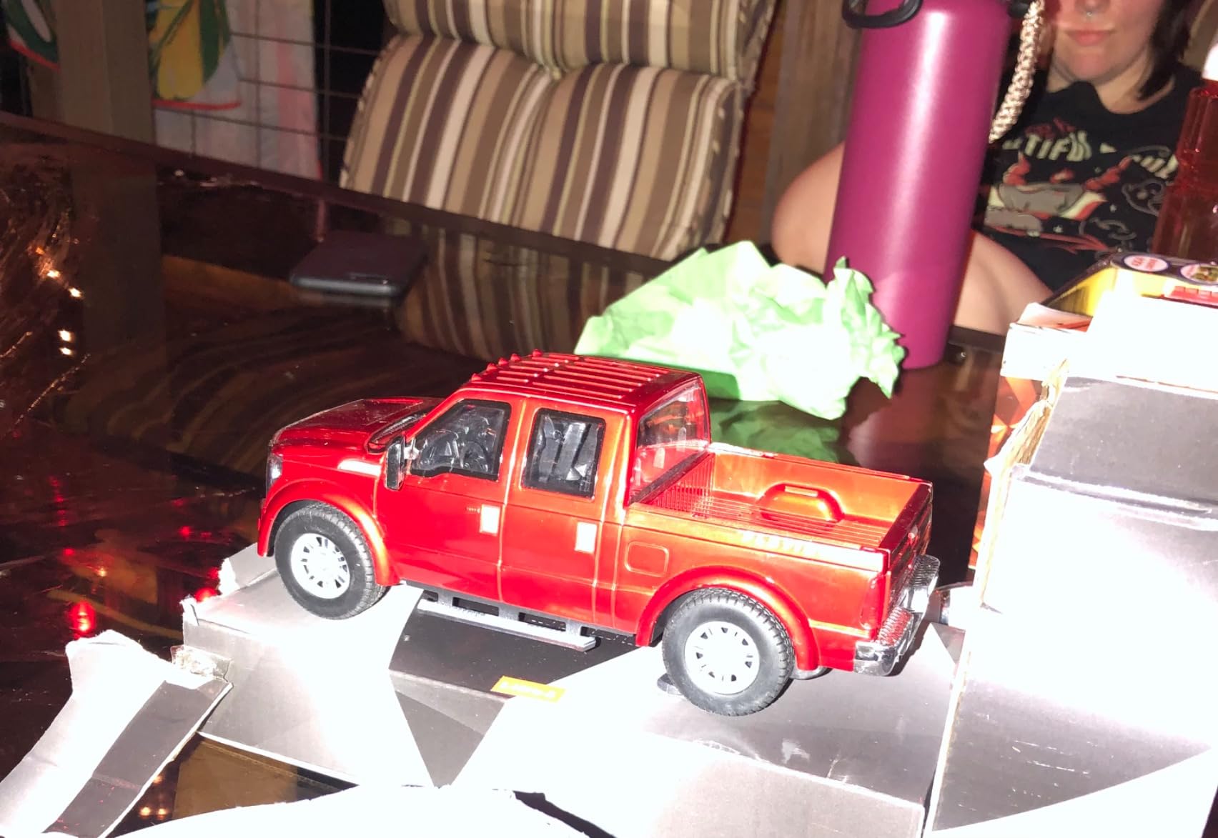 Liberty Imports RC F-350 Super Duty Toy Pickup Truck, Officially Licensed Full Function R/C Radio Remote Control Car Genuine 1:28 Scale Vehicle (Red) customer photo 2