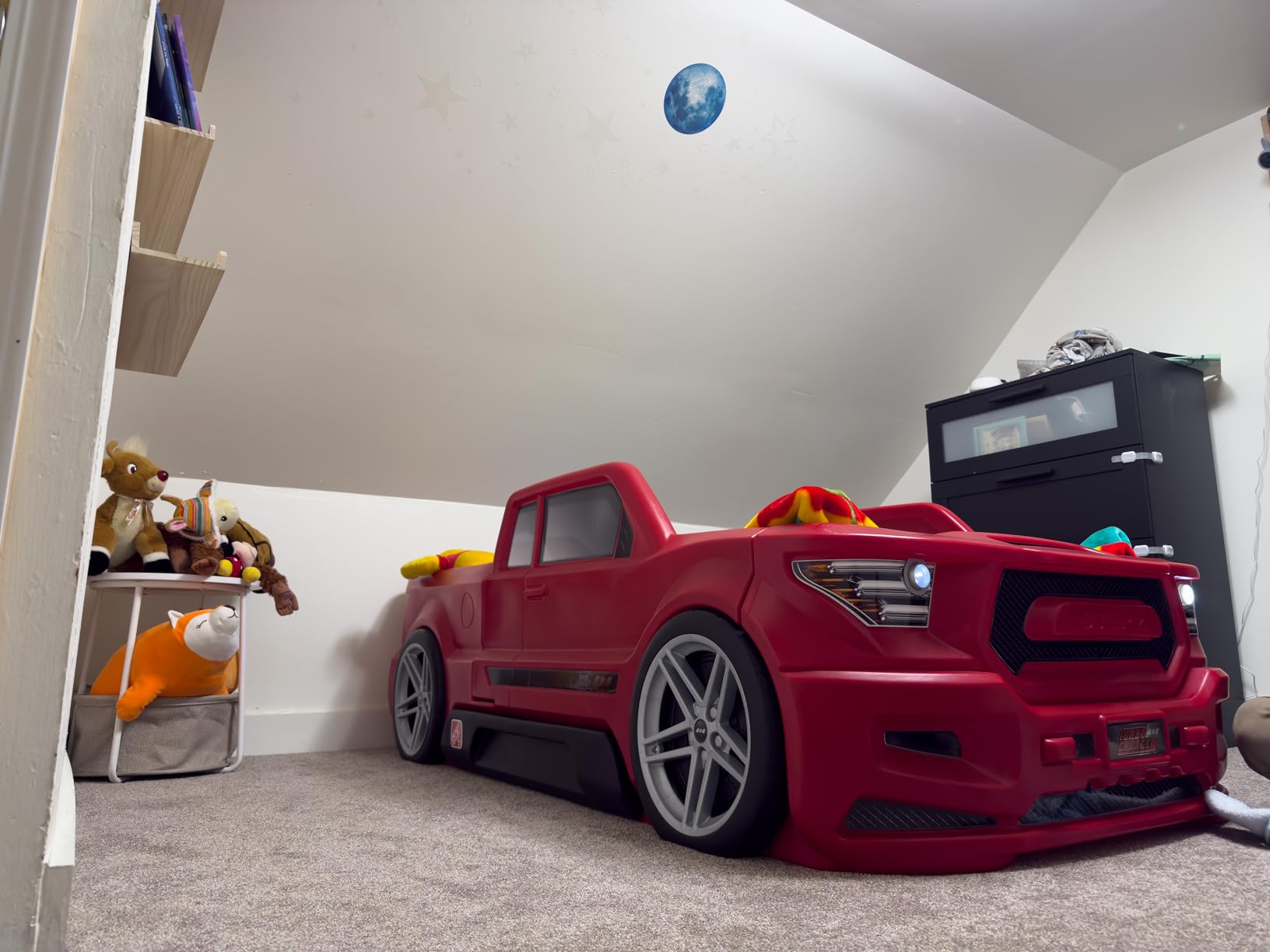 Step2 Turbocharged Twin Size Truck Car Bed, Car Bed for Boys & Girls, Working Headlights & Built-In Storage, Made of Durable Plastic, For Toddlers 3+ Years Old, Vibrant Red customer photo 1