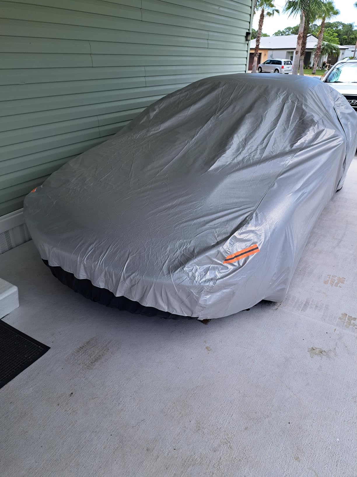 GUNHYI 6 Layers SUV Car Cover Waterproof All Weather, 100% Waterproof Outdoor Car Covers Full Exterior Covers for Automobiles Sedan Hatch SUV Rain Sun UV Dust Protection. Size S3 (See Size Chart) customer photo 2