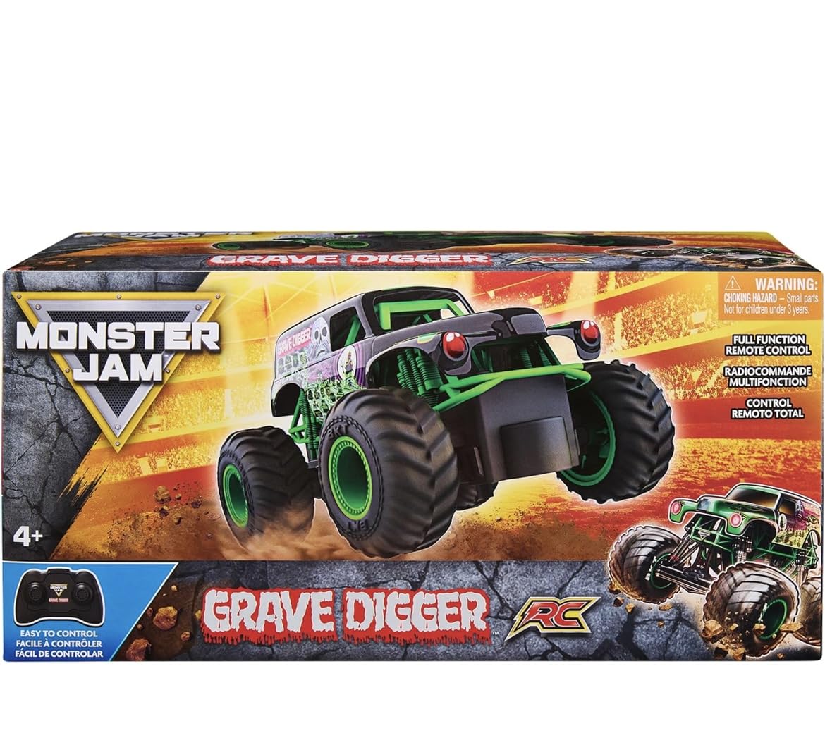 Monster Jam Official Grave Digger Remote Control Monster Truck, 1:24 Scale, 2.4 GHz, for Ages 4 and Up | Remote Control Truck Toy, Durable Construction, Authentic Design, Easy to Use Remote, Pretend Play Gifts for Kids Ages 4+ customer photo 1