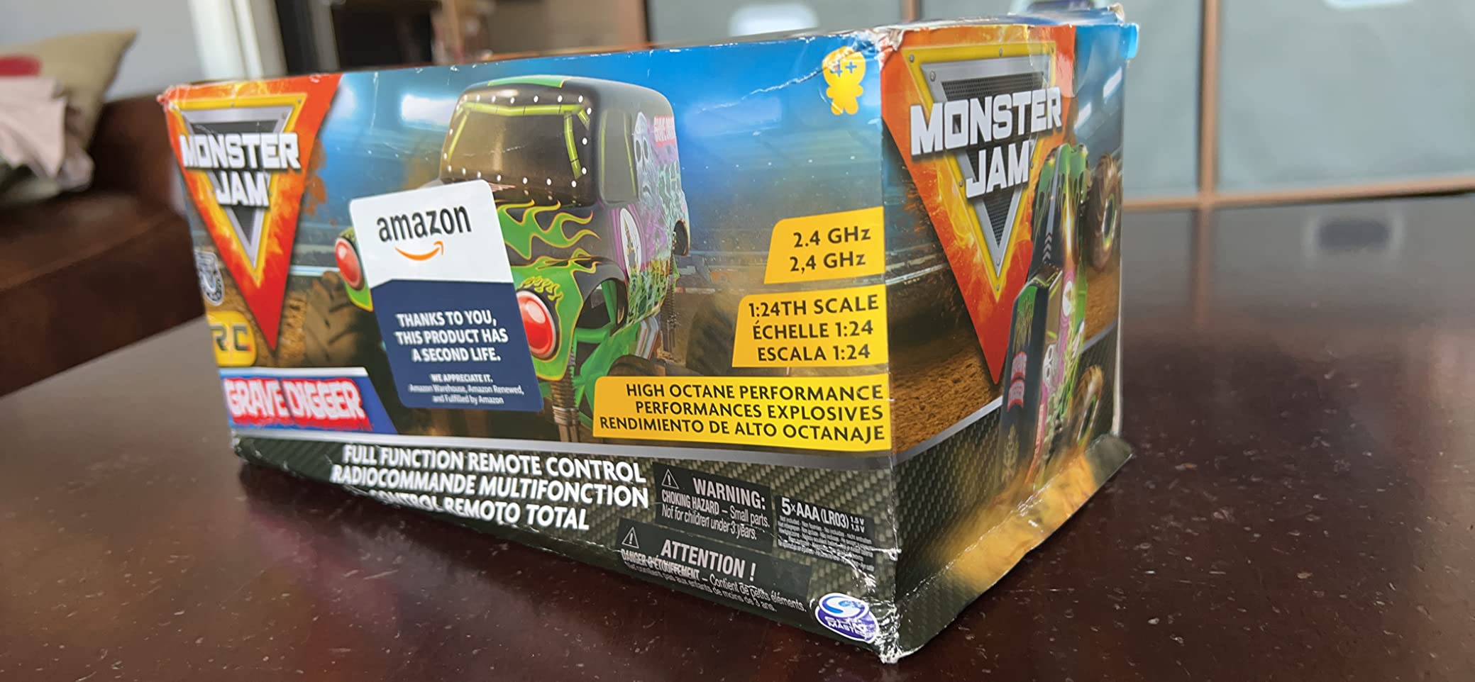 Monster Jam Official Grave Digger Remote Control Monster Truck, 1:24 Scale, 2.4 GHz, for Ages 4 and Up | Remote Control Truck Toy, Durable Construction, Authentic Design, Easy to Use Remote, Pretend Play Gifts for Kids Ages 4+ customer photo 2