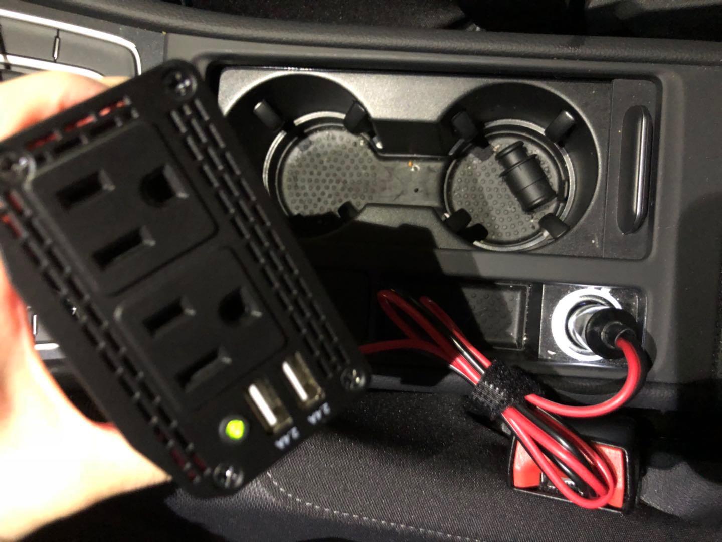 ALLWEI 300W Car Power Inverter 12V DC to 110V AC Car Inverter-Red | with 27W PD USB-C & 18W USB-A Fast Charging, Car Charger Cigarette Adapter for Phone, Laptop and Small Devices on Road Trip customer photo 2
