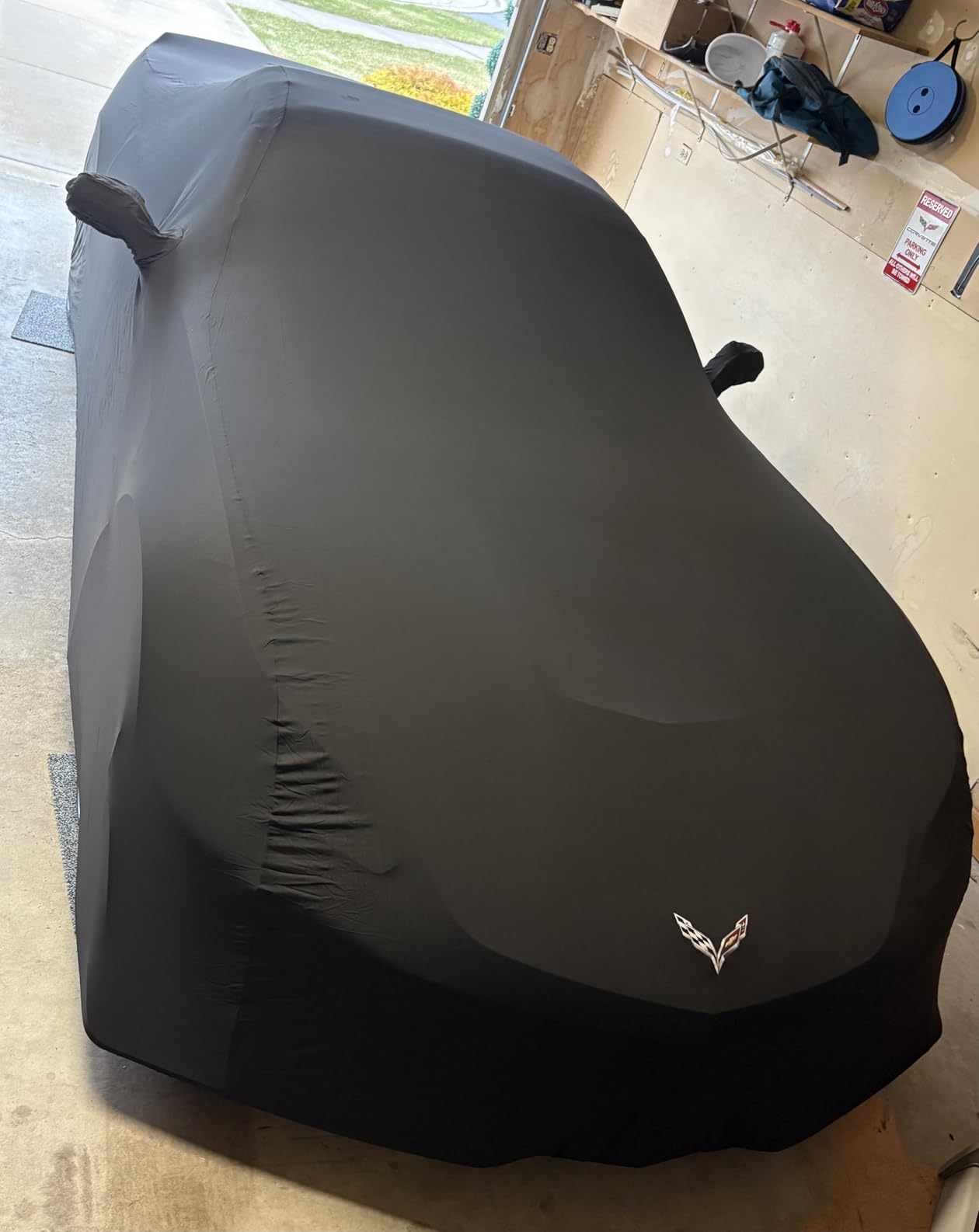 MODA Stretch Black Indoor Car Cover for C7 Corvette (2014-2019) with C7 Logo, Includes Storage Bag customer photo 1
