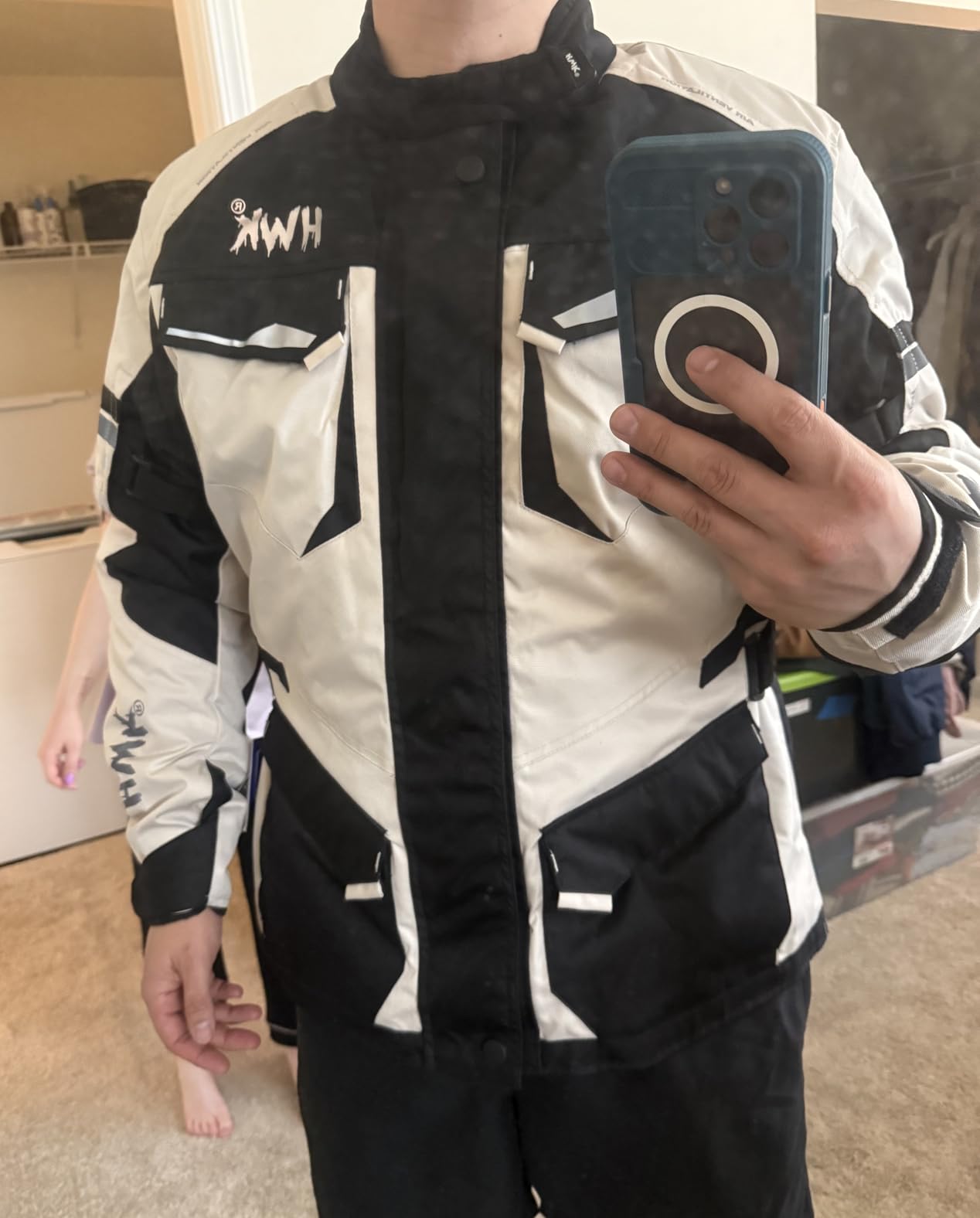 HWK Adventure Motorcycle Jacket Men with CE Armor, 600D Cordura, All-Season customer photo 2