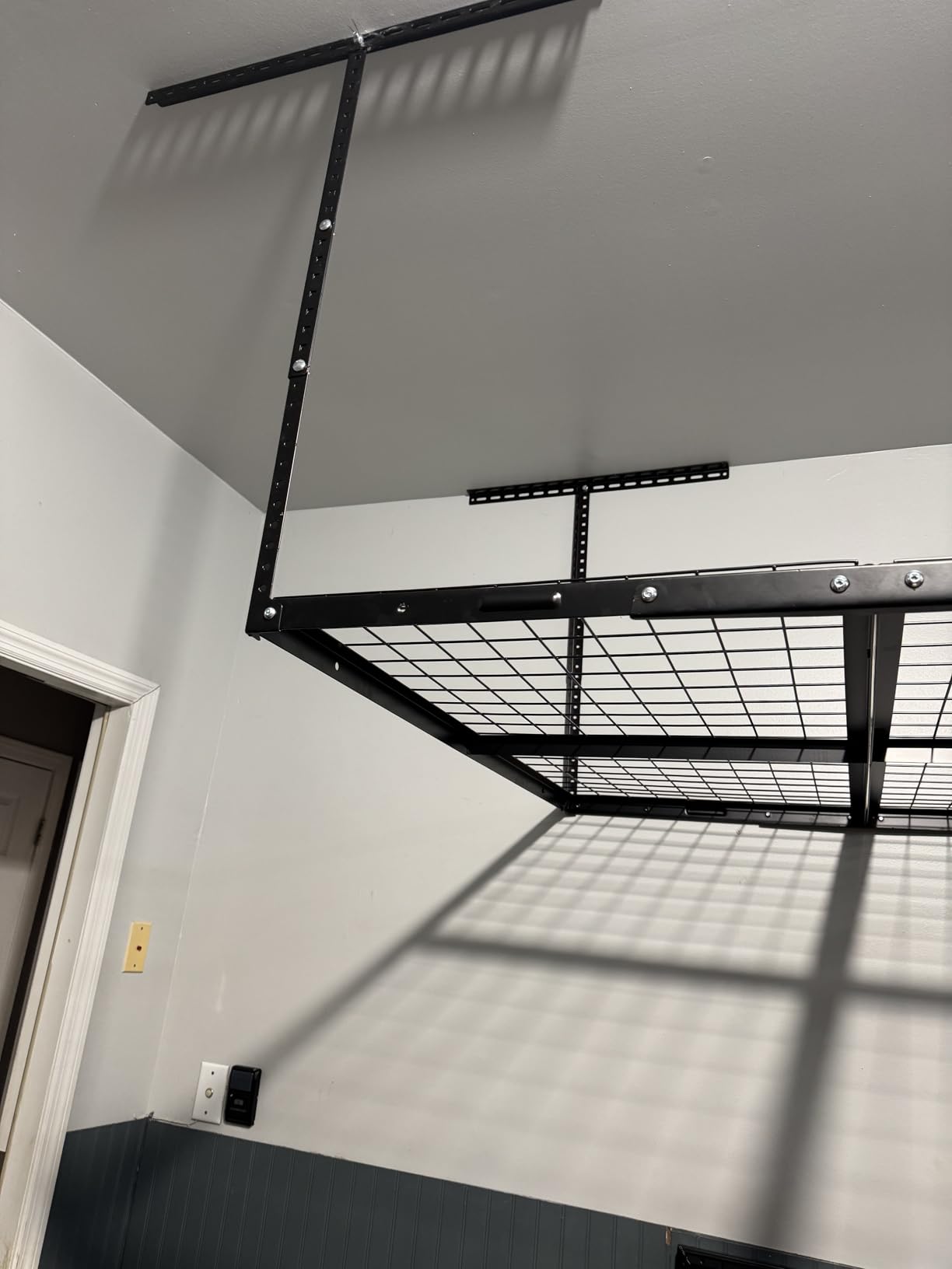 FLEXIMOUNTS 4x8 Overhead Garage Ceiling Storage Rack Adjustable, Hammertone | 750lbs Weight Capacity, 22