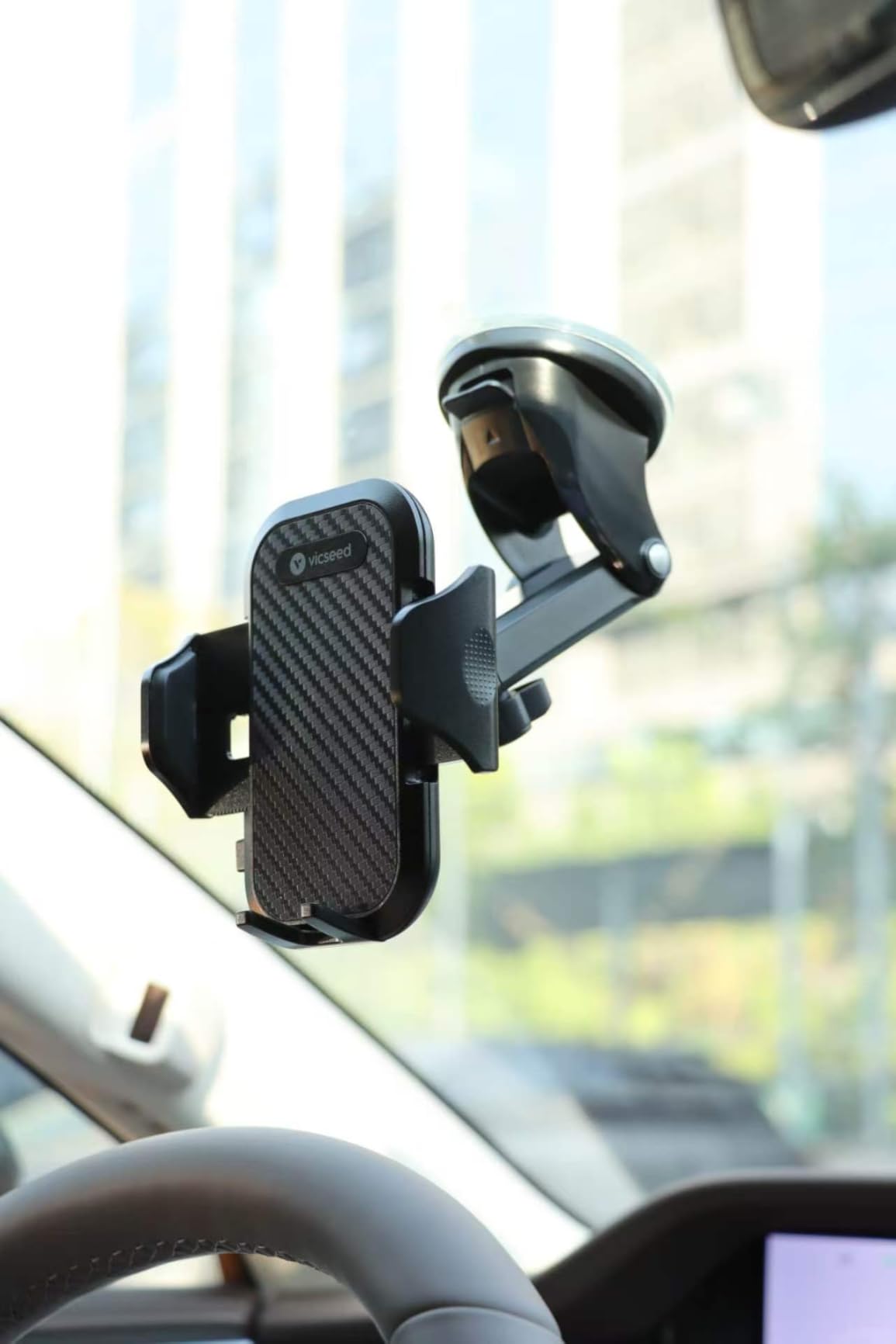 VICSEED 2026 Ultimate Sturdy Car Phone Holder, Upgraded 95+LBS Strongest Suction, Universal Long Arm Cellphone Mount for Car Dashboard Windshield Vent Truck Boat for iPhone 17 16 Pro Max & Android customer photo 1