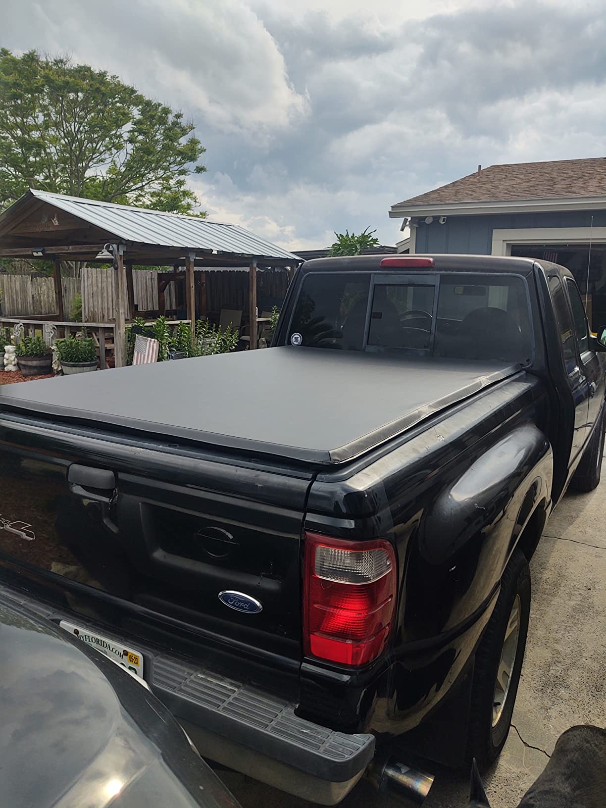 Auto Dynasty Soft Tri-Fold Tonneau Cover for 1983-2011 Ford Ranger 6FT | Truck Bed Cover for 83-11 Ford Ranger, 94-09 Mazda B2300 B2500 B3000 B4000 6Ft/72Inch Fleetside/Styleside Bed, Soft Vinyl Top customer photo 1