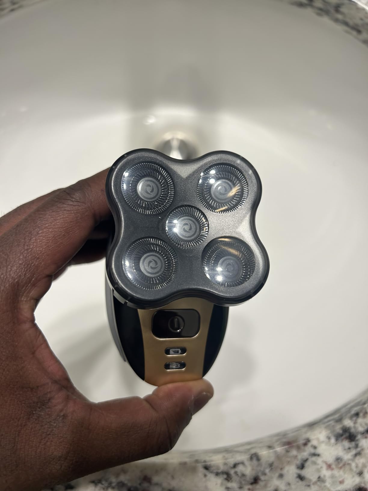 Bald Shavers for Men - Telfun Upgrade 5-in-1 Electric Head Shavers for Bald Men, 100% Waterproof Cordless Razor, Wet/Dry Shaving, 5 Dual Track Heads, Mess-Free Hair Capture customer photo 2
