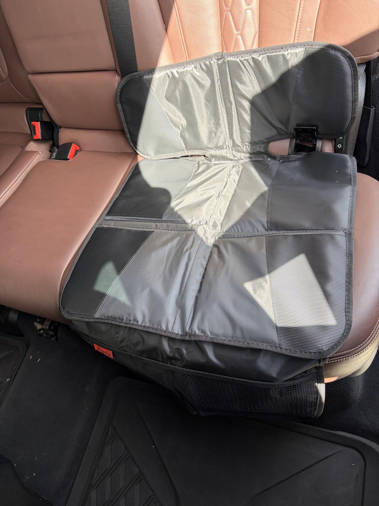 Kaiphy Car Seat Protector - Seat Protection Mat - Thick Padding - Durable, Waterproof Fabric, Leather Reinforced Corners & 3 Pockets for Handy Storage Black customer photo 2