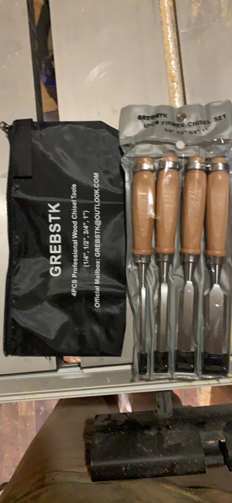 GREBSTK 4 Piece Wood Chisel Set CR-V Steel Sharp Bevel Edge for Woodworking customer photo 1
