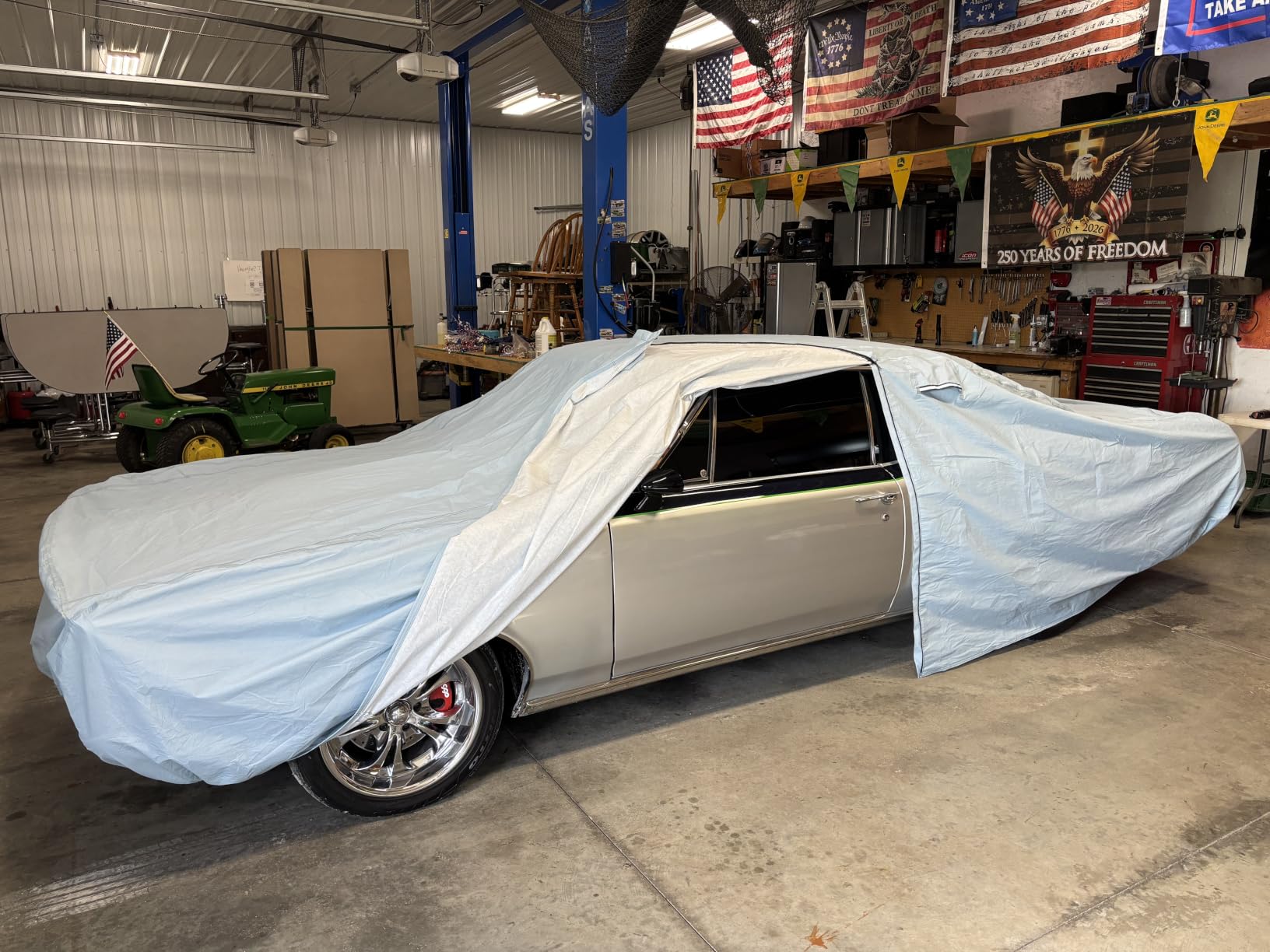 iCarCover Custom Fit [1964-1998 Porsche 911] Premium Car Cover | Waterproof All Weather Automobiles Hail UV Sun Rain Snow Dust Protection Full Exterior Covers for Outdoor Indoor (Sky Gray) customer photo 2