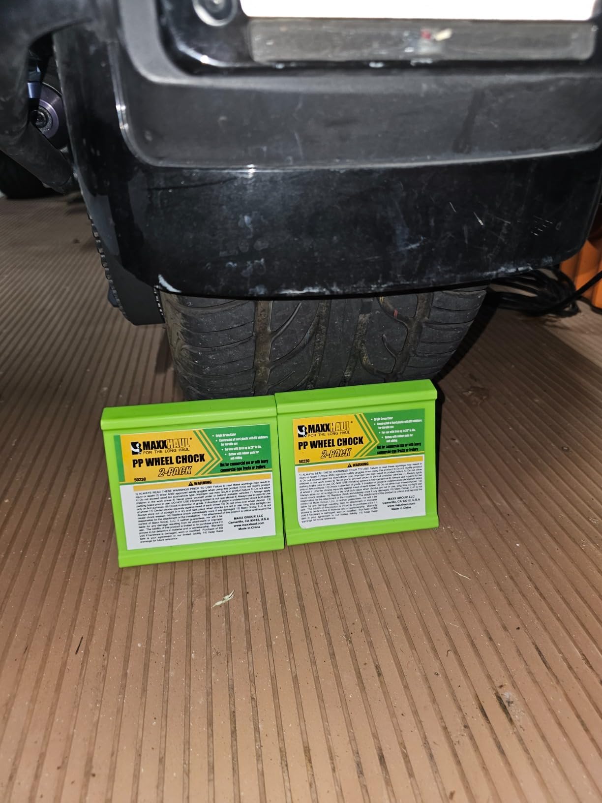 MaxxHaul High Visibility Polypropylene Wheel Chocks 2-Pack 8.4