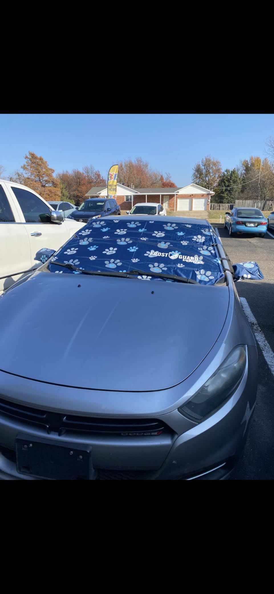 FrostGuard Vortex | Full-Coverage Car Windshield Cover for Ice and Snow, Standard Size (Puppy Paws) - Wiper Blade + Side Mirror Covers - Fit-Fast Straps, Security Panels + Storage Pouch - 59x41 Inches customer photo 1