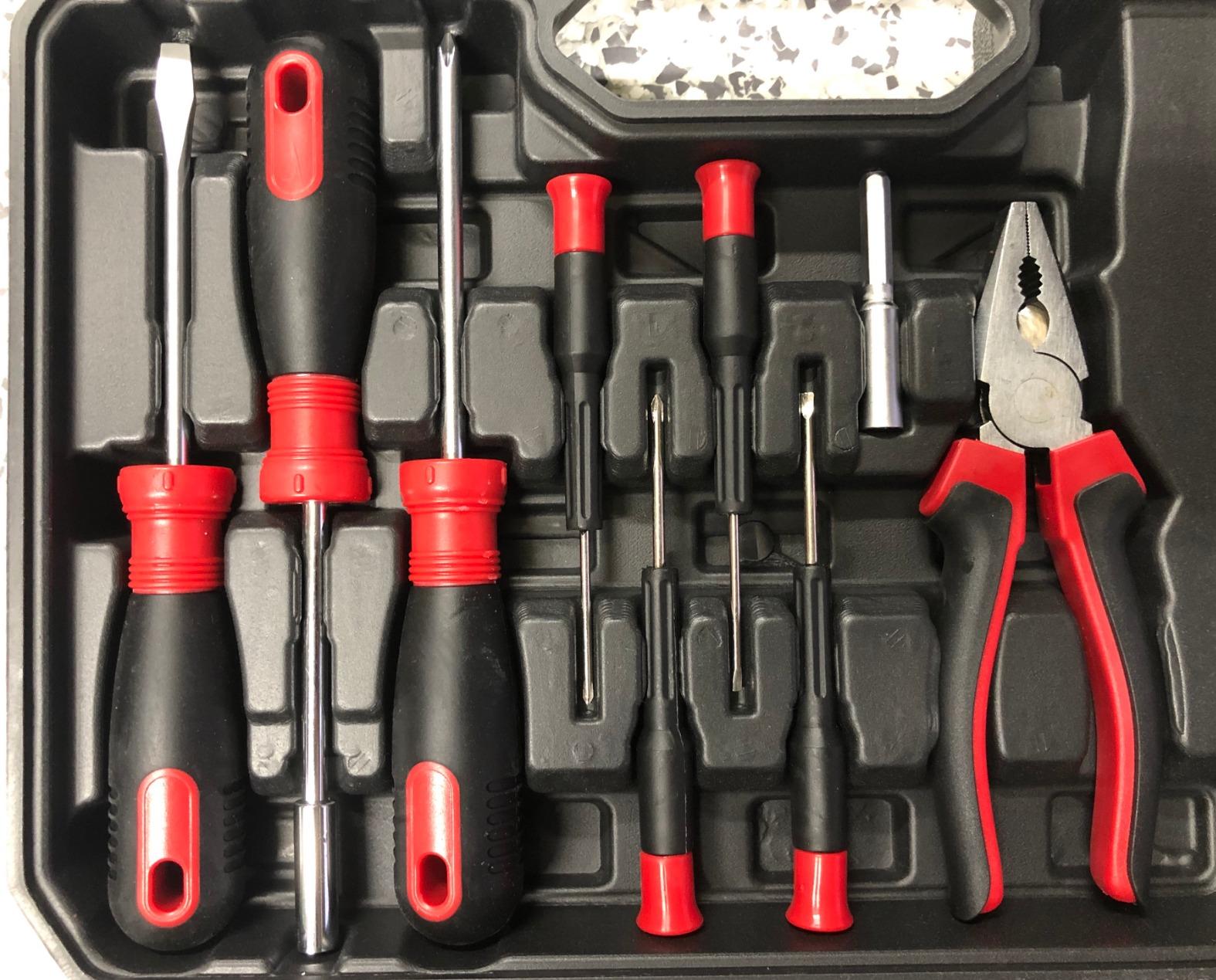 Eastvolt 128-Piece Home Repair Tool Set, Tool Sets for Homeowners, General Household Hand Tool Set with Storage Toolbox, EVHT12801, Black + Red (ASK01) customer photo 1