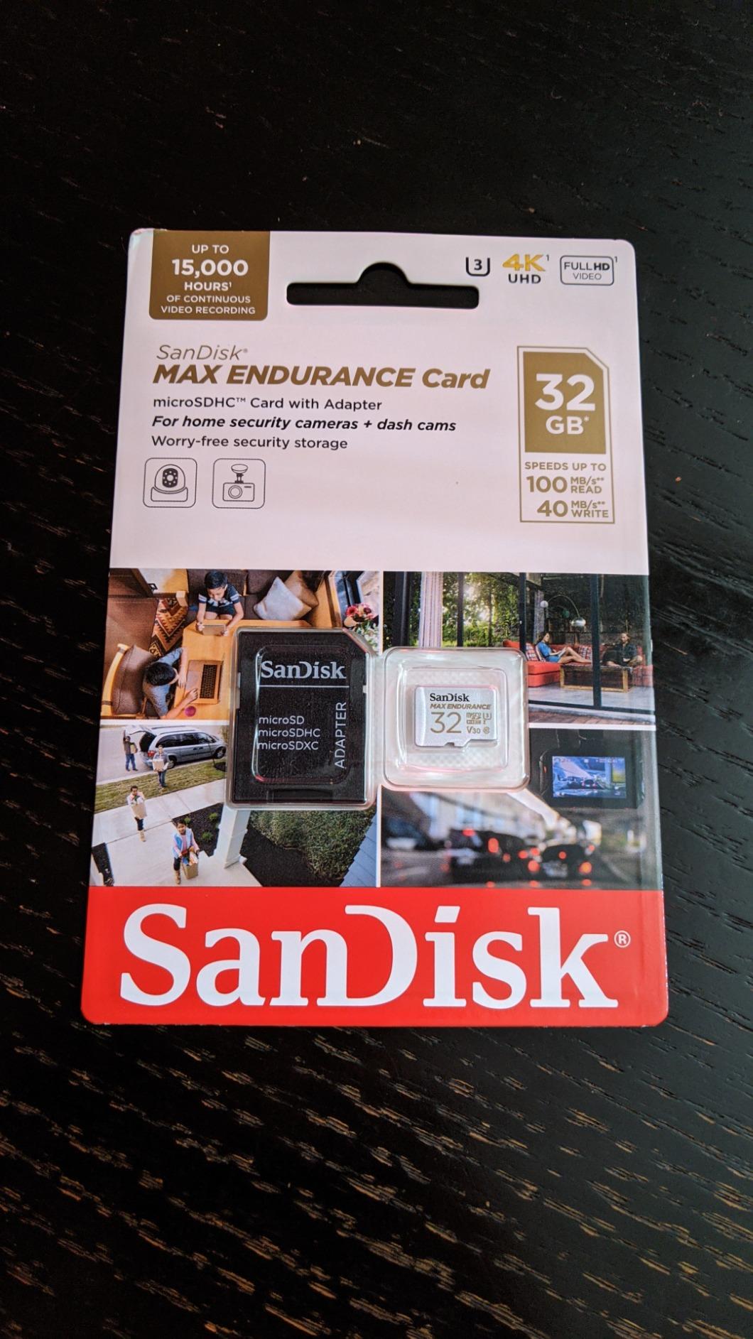 SanDisk 64GB MAX Endurance microSDXC Card with Adapter for Home Security Cameras and Dash cams - C10, U3, V30, 4K UHD (SDSQQVR-064G-GN6IA) customer photo 1