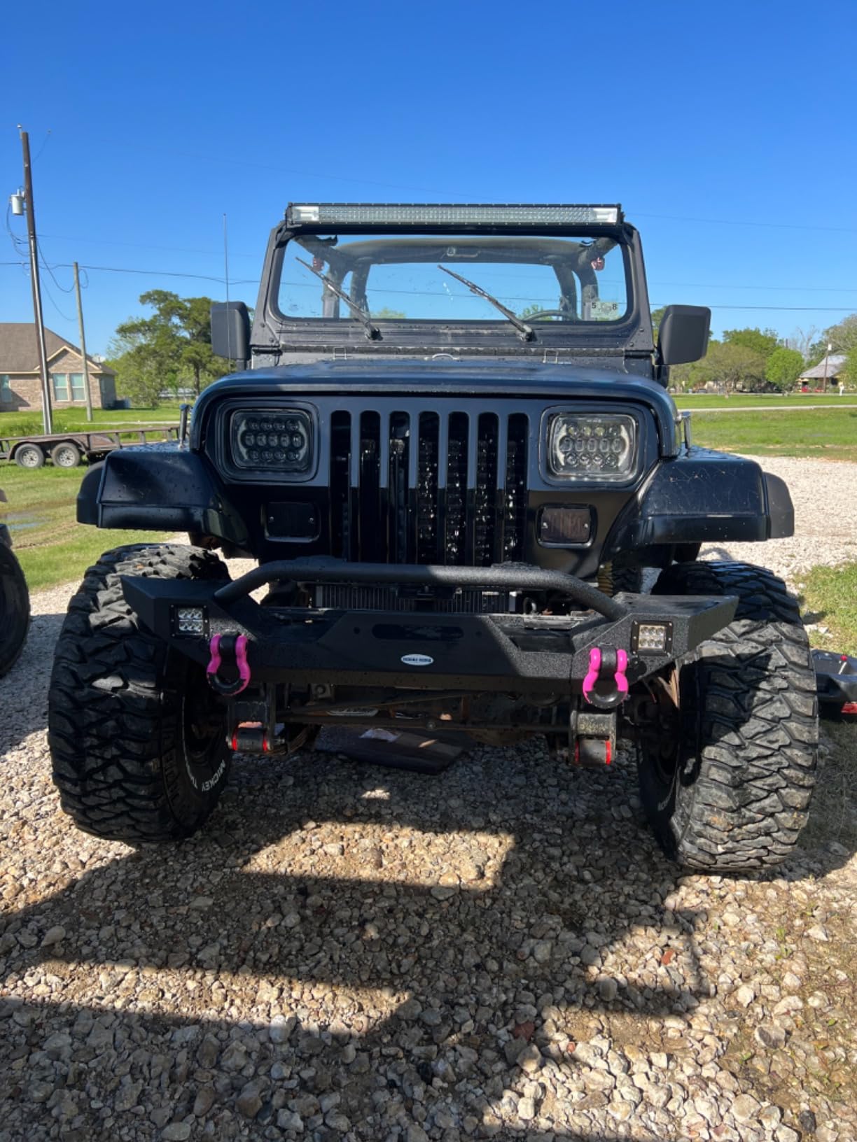 Hooke Road Wrangler TJ Rear Bumper with Tire Carrier + Front Bumpers Combo Compatible with Jeep Wrangler TJ 1997-2006 customer photo 2