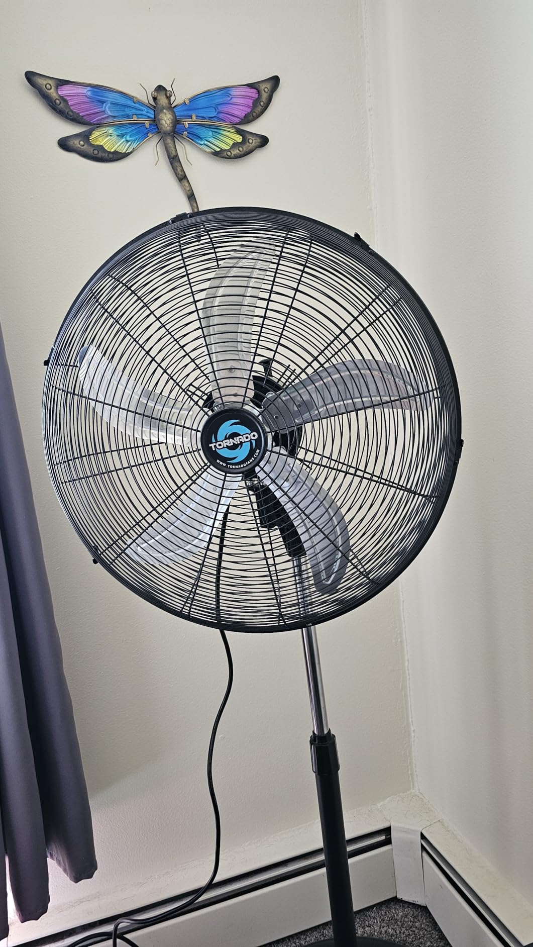 Tornado 20 Inch High Velocity Metal Oscillating Pedestal Fan Commercial, Industrial Use 3 Speed 5000 CFM 1/6 HP 6.6 FT Cord UL Safety Listed customer photo 2