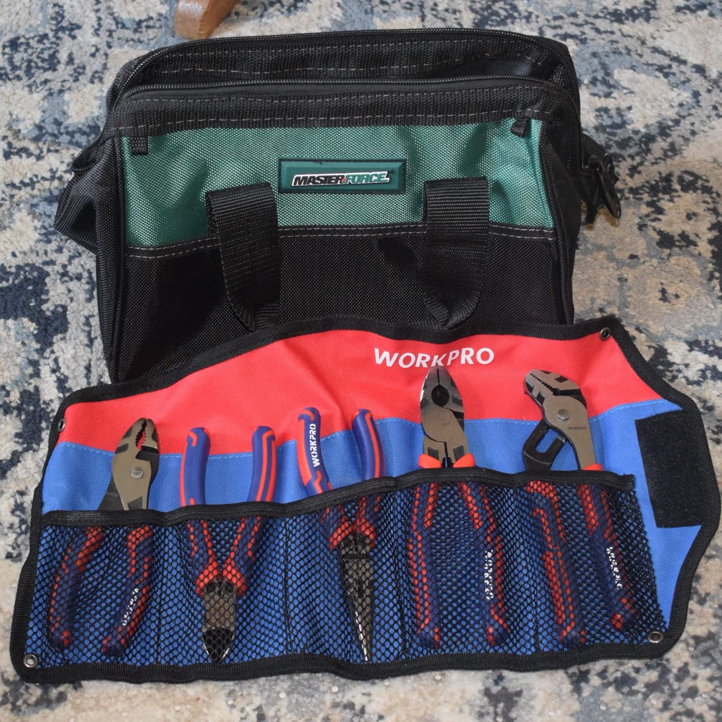 WORKPRO Pliers Set, 5-Piece Premium Cr-V Pliers Kit with Storage Pouch | 6 Inch Slip Joint, Long Nose, Diagonal Cutter, 8 Inch Groove Joint, 7 Inch Linesman, Ergonomic Grip, for Basic Repair customer photo 2