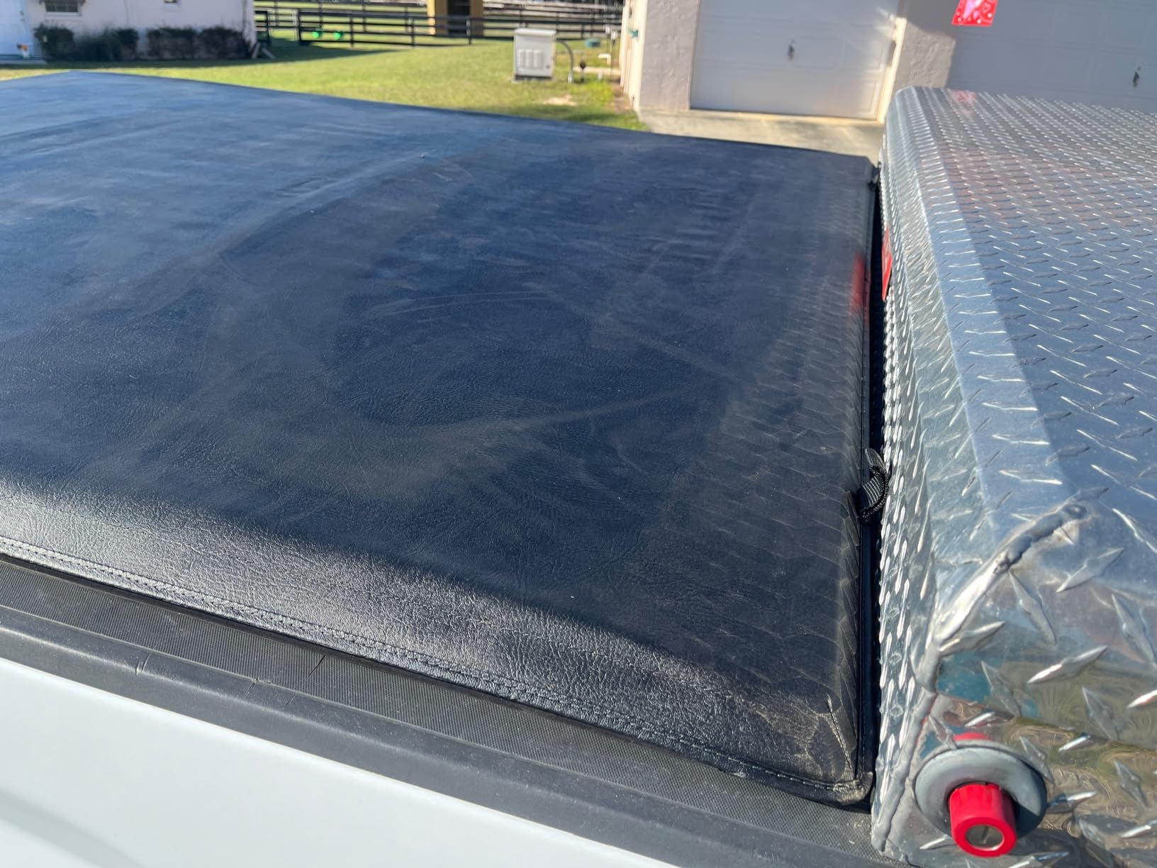 Amazon Basics Soft Roll-Up Truck Bed Tonneau Cover, 6.5 ft, Water-Resistant, Works with Bed Liners for 2014-2019 Chevy Silverado, GMC Sierra 1500, 2015-2018 Silverado Sierra 2500 3500 HD, Fleetside customer photo 2