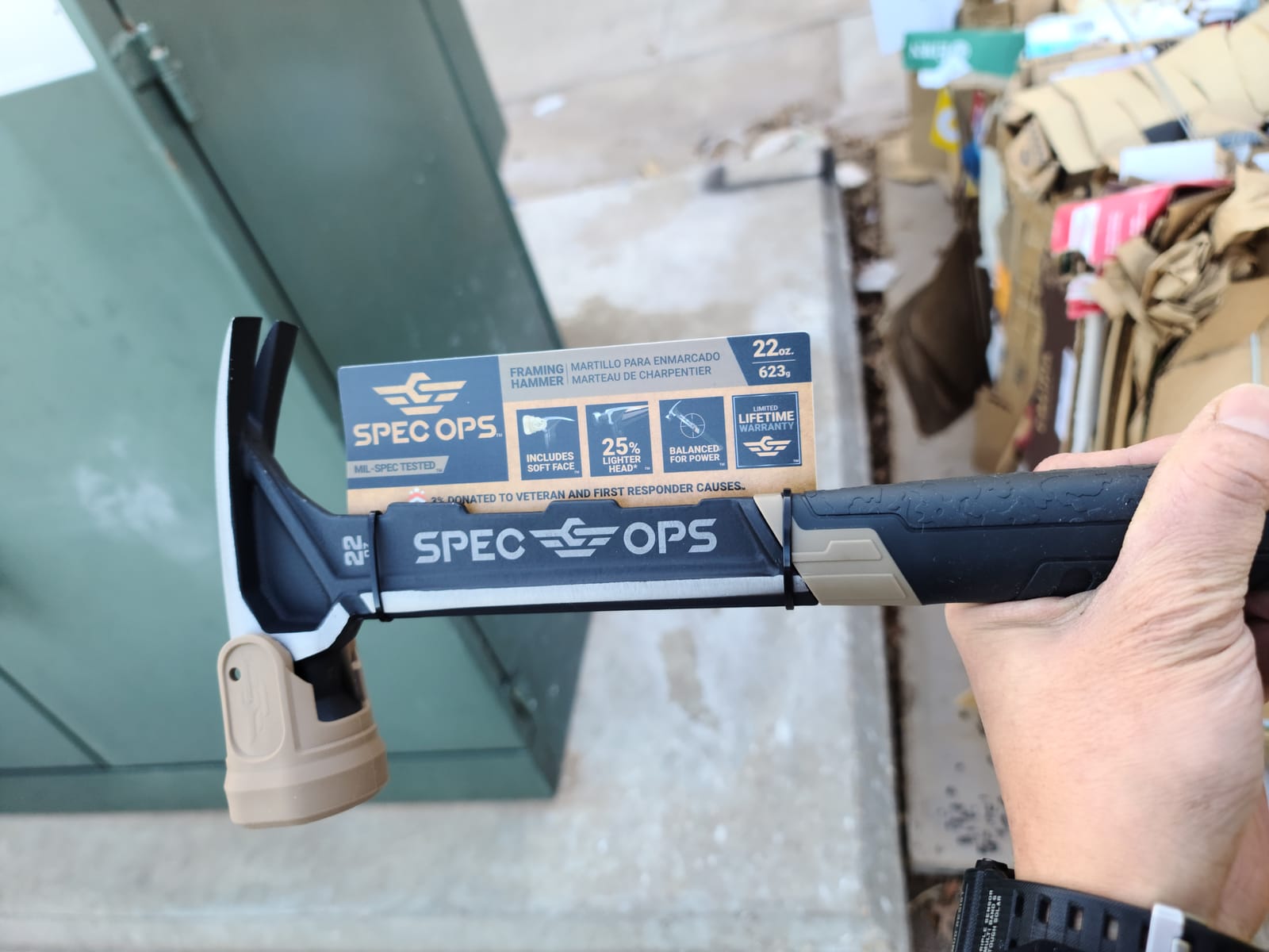 Spec Ops Tools Framing Hammer for Carpentry & Demolition, Magnetic Nail Holder, Rip Claw, Milled Face 22 Oz customer photo 1