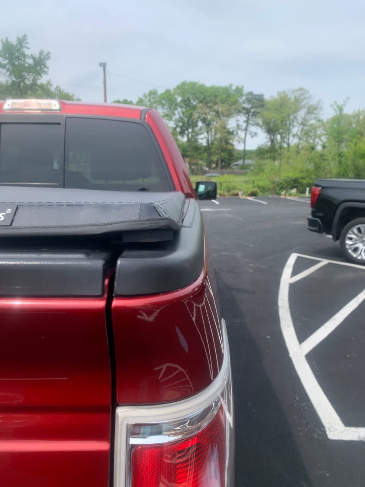 MOSTPLUS 5.5FT Tri 3-Fold Soft Fold Truck Bed Tonneau Cover Compatible for 2009-2014 Ford F150 F-150 Styleside (Excl Raptor Series) 67Inch customer photo 1