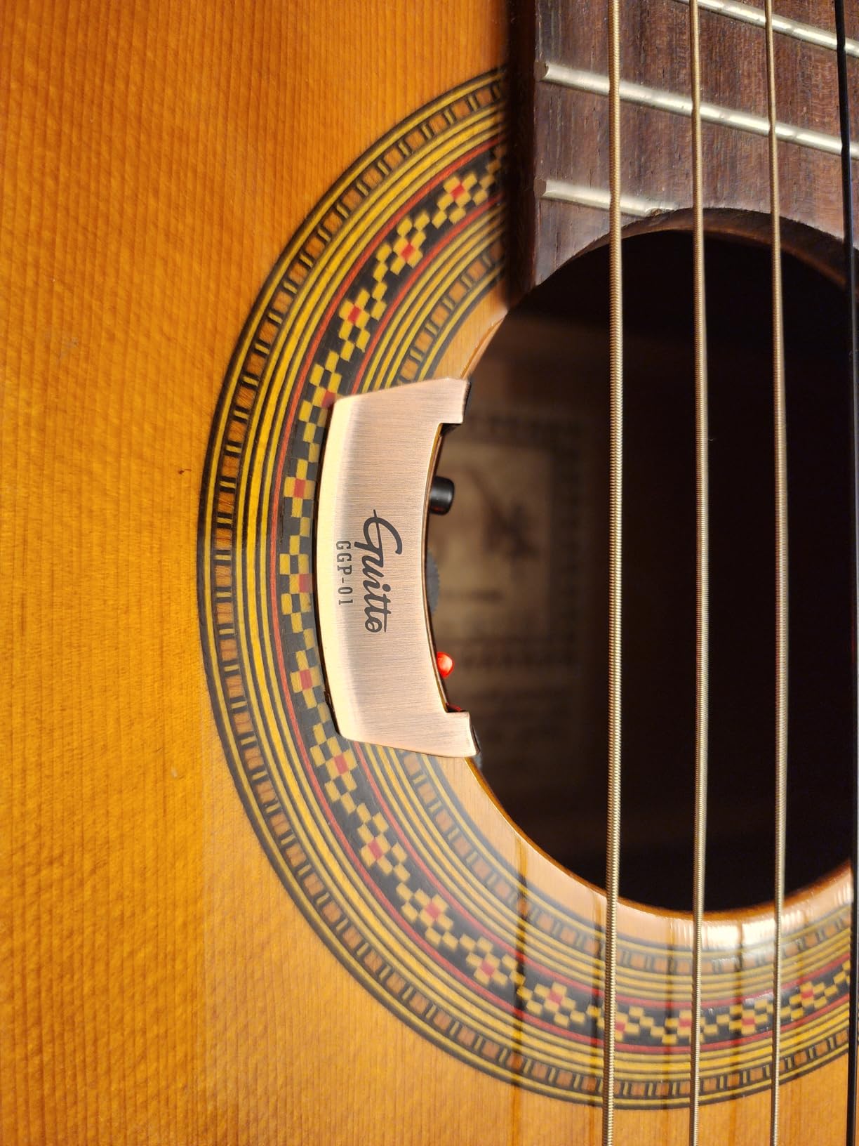 GUITTO Acoustic Guitar Pickup, Dual Microphone & Piezo Soundhole Double System for Classical and Acoustic Guitars with EQ Adjustment, GGP-01 customer photo 2