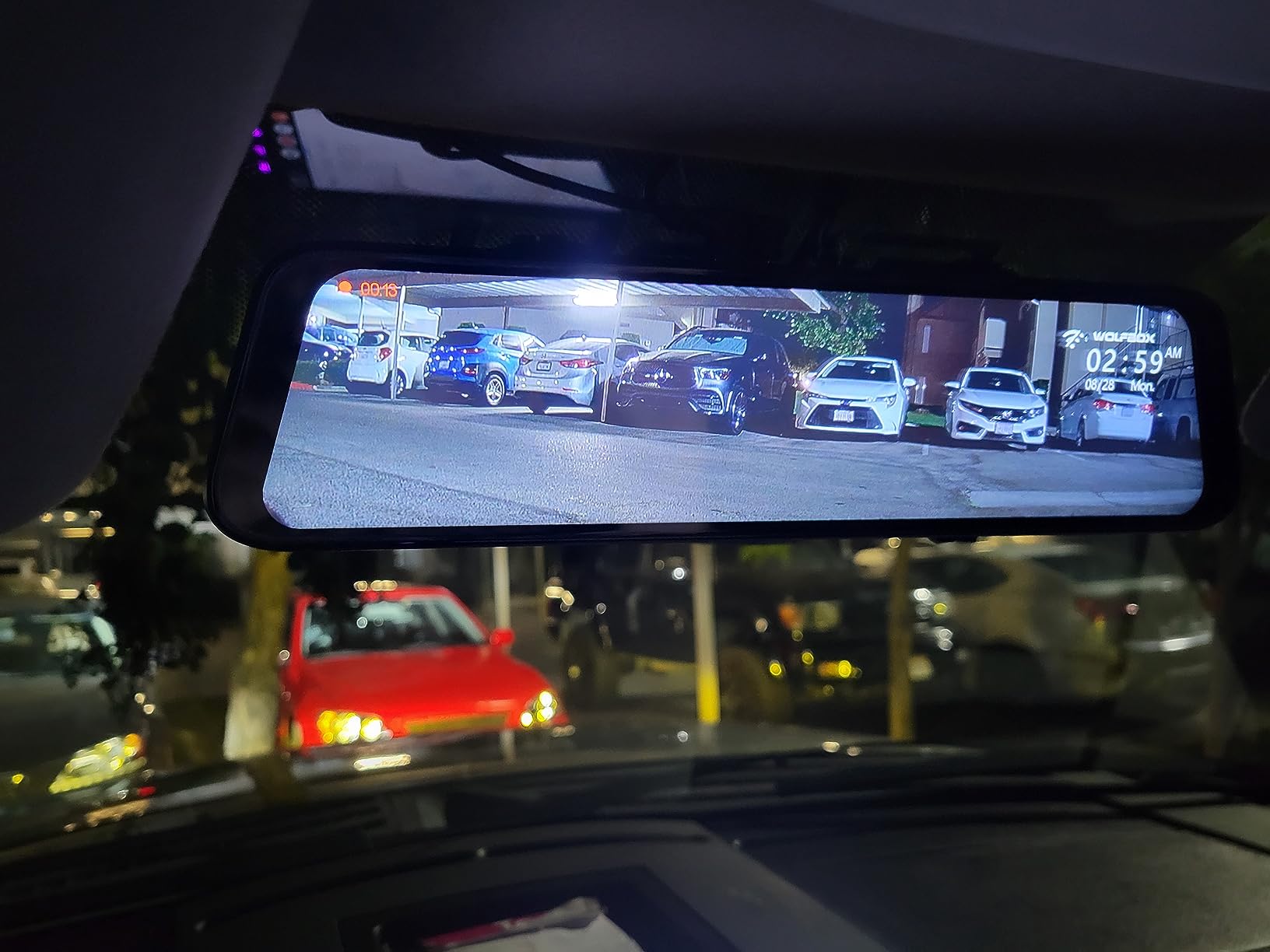 WOLFBOX G840H 12'' Mirror Dash Cam with ADAS and BSD, 2.5K Rear View Mirror Camera Front and Rear, 5.8GHz WiFi, Voice Control, Parking Monitor, Included GPS, Loop Recording (SD Card Not Included) customer photo 2
