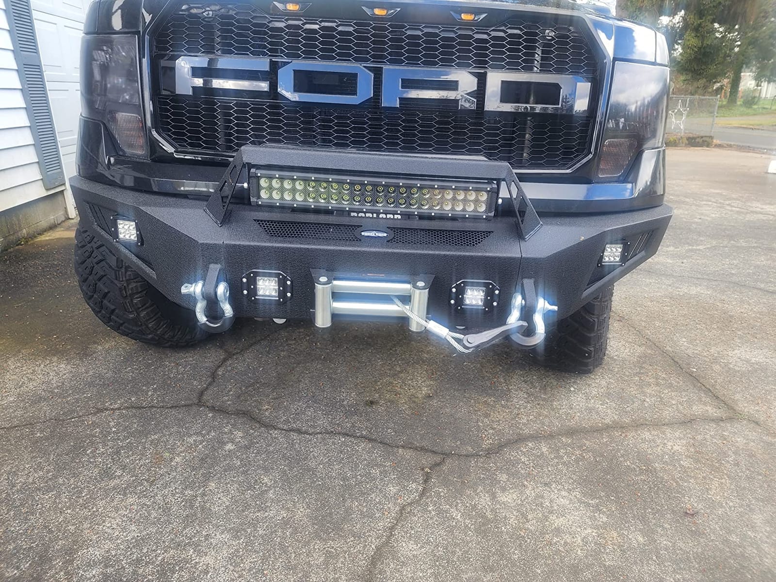 Hooke Road F150 Front Bumper with Winch Plate & LED Lights for Ford F-150 2009-2014 (Excluding Raptor) customer photo 2