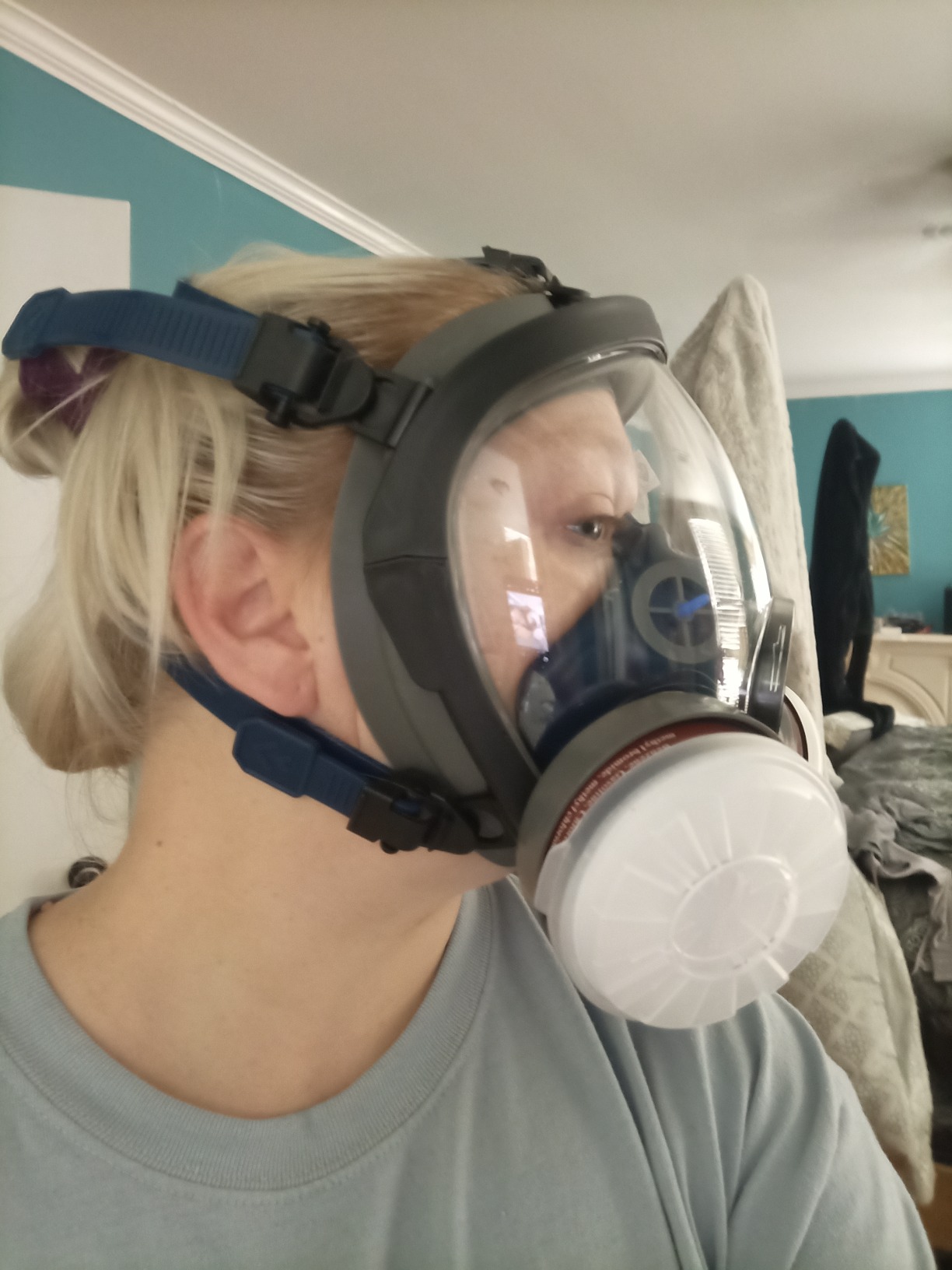 SYINE Organic Vapors Full Respirator Mask Gas Mask Spray Paint Chemical Formaldehyde Dustproof Respiratory Protection,Respirator with 1 Pair Filter Cartridges and Carrier Bag customer photo 1