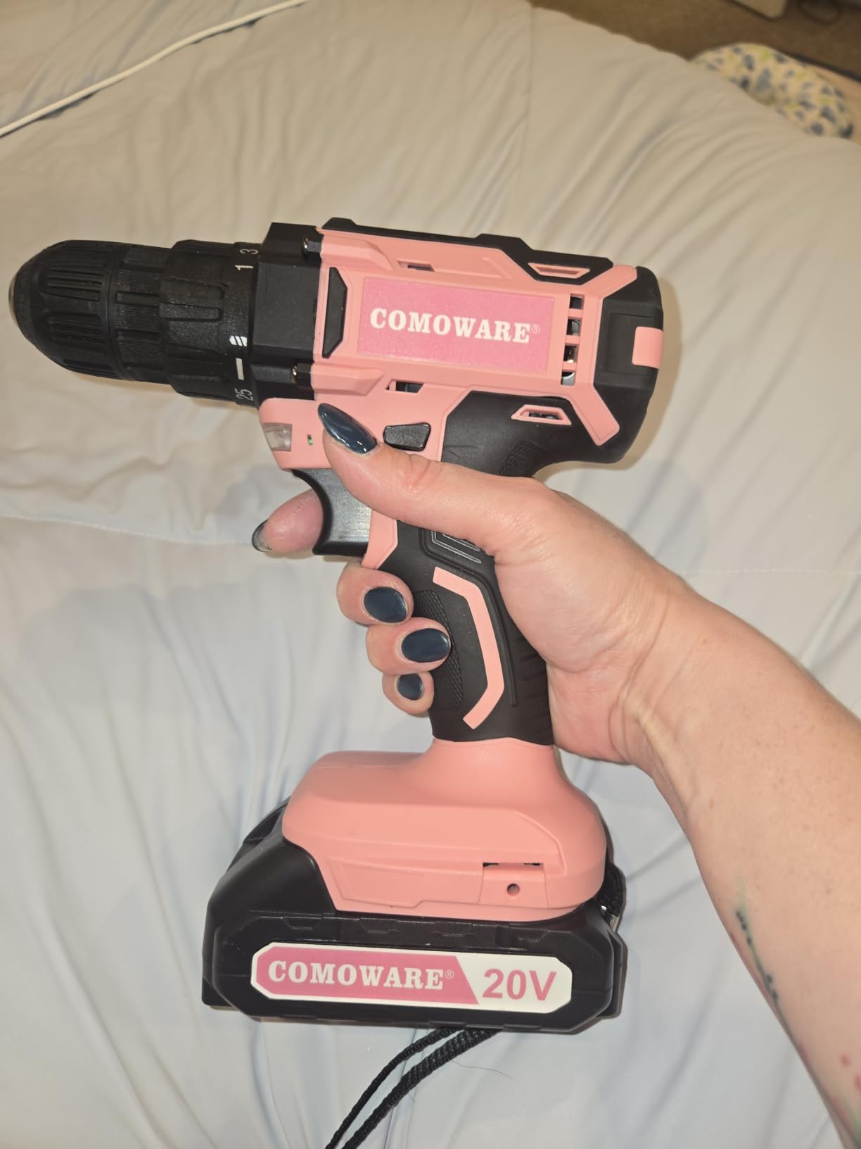 COMOWARE Cordless Drill, Electric Power Drill & Bits Set w/Charger& Battery customer photo 1