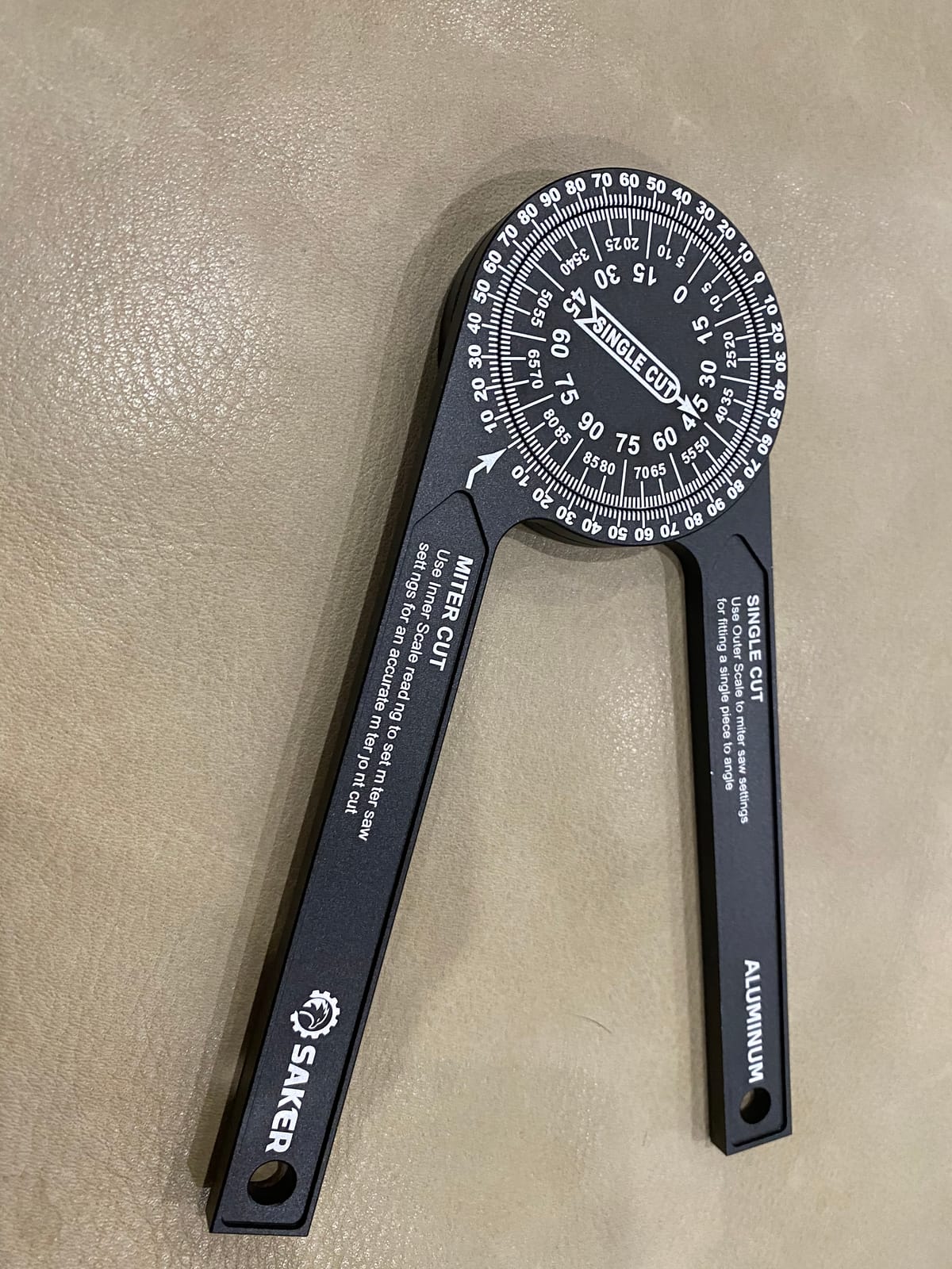 Saker Miter Saw Protractor 7-Inch Aluminum Protractor Angle Finder Black customer photo 2