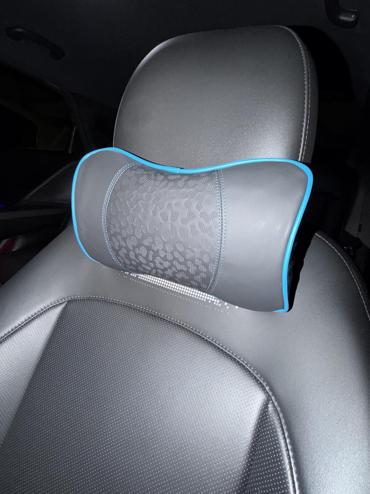 HAOTULE Car Leather Neck Pillows, Neck Rest Cushions, 100% Memory Foam Cervical Support, Comfortable Travel car Seats and Home Office Soft Pillows, Red a Set (2 pcs) customer photo 1