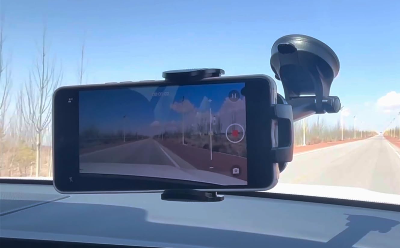 2026 Ultimate Best[True Military-Grade & Safety Cert] Car Phone Holder HTU[Upgraded 360° Rotation & 100LBS Strongest Suction] 5-in-1 Truck Windshield Dashboard Vent Mount Stand for iPhone Android, Black customer photo 1