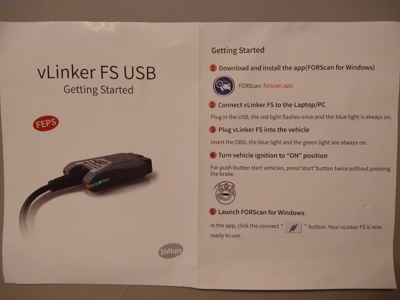 Vgate vLinker FS OBD2 USB Adapter for FORScan | HS/MS-CAN, Auto Switch customer photo 2