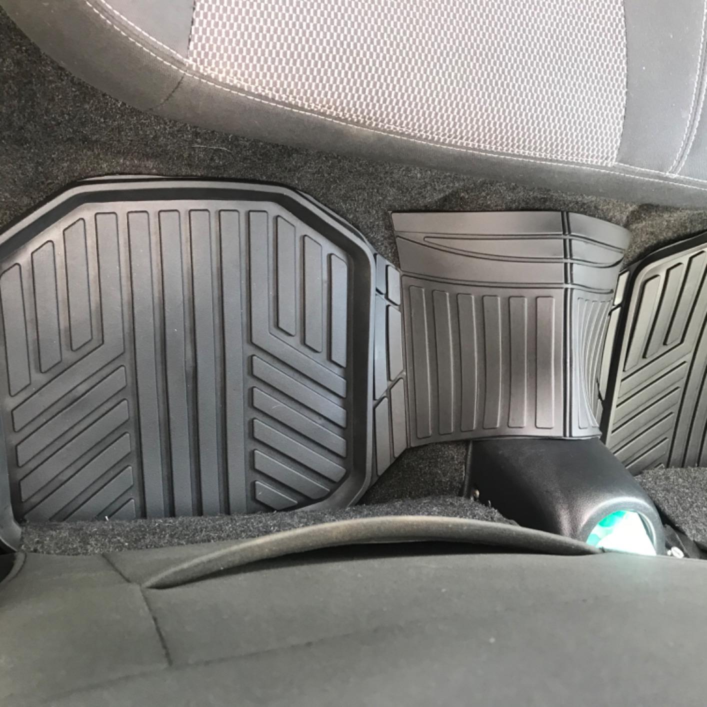 Motor Trend FlexTough Plus-2 Piece Front Car Floor Mats- Black Contour Liners-Deep Dish Heavy Duty Rubber Floor Mats for Car SUV Truck & Van-All Weather Protection, Universal Trim to Fit customer photo 2