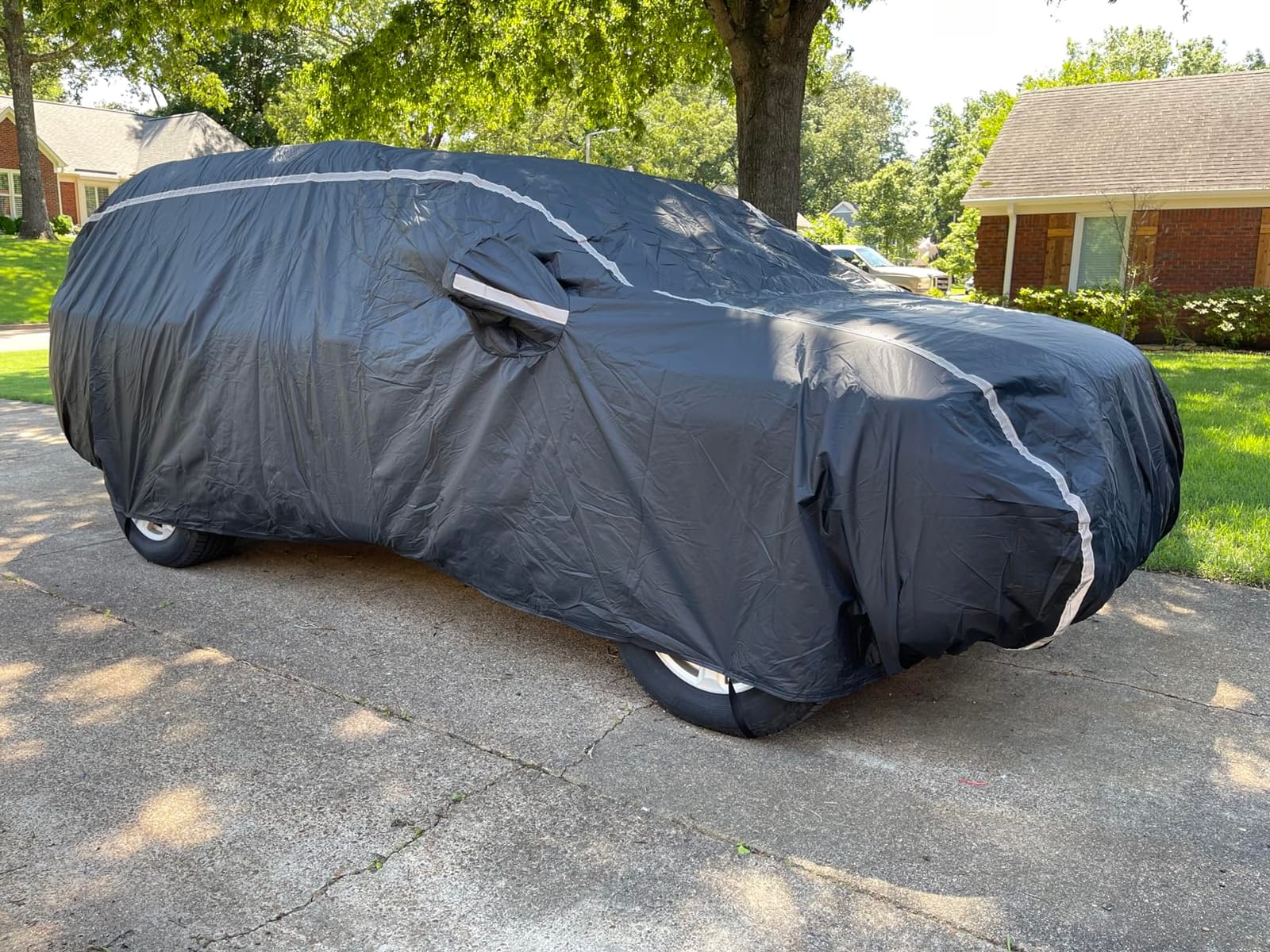 Waterproof Car Cover for Automobiles All Weather - Coverado Car Cover Heat Protection with Zipper Door, Cotton Backing Snowproof UV Protection Windproof, Universal Fit for Sedan (201
