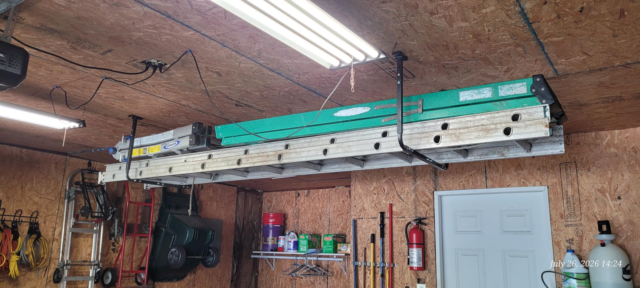 HyLoft Adjustable Garage Ceiling Mount Storage Rack Kit, Ceiling Shelving Mounts, 34 in. x 26 in., 80844-10, Hammertone customer photo 2