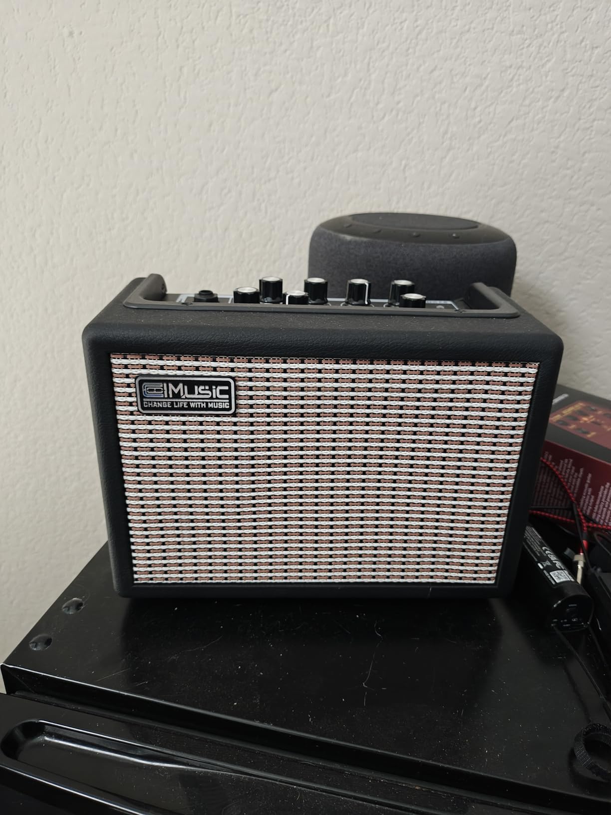Acoustic/Electric Guitar Amplifier, with 3-Year Warranty, 15 Watt Portable Bluetooth Speaker for Guitar Acoustic/Electric with Reverb Effect, 2 Band EQ, Orange customer photo 1