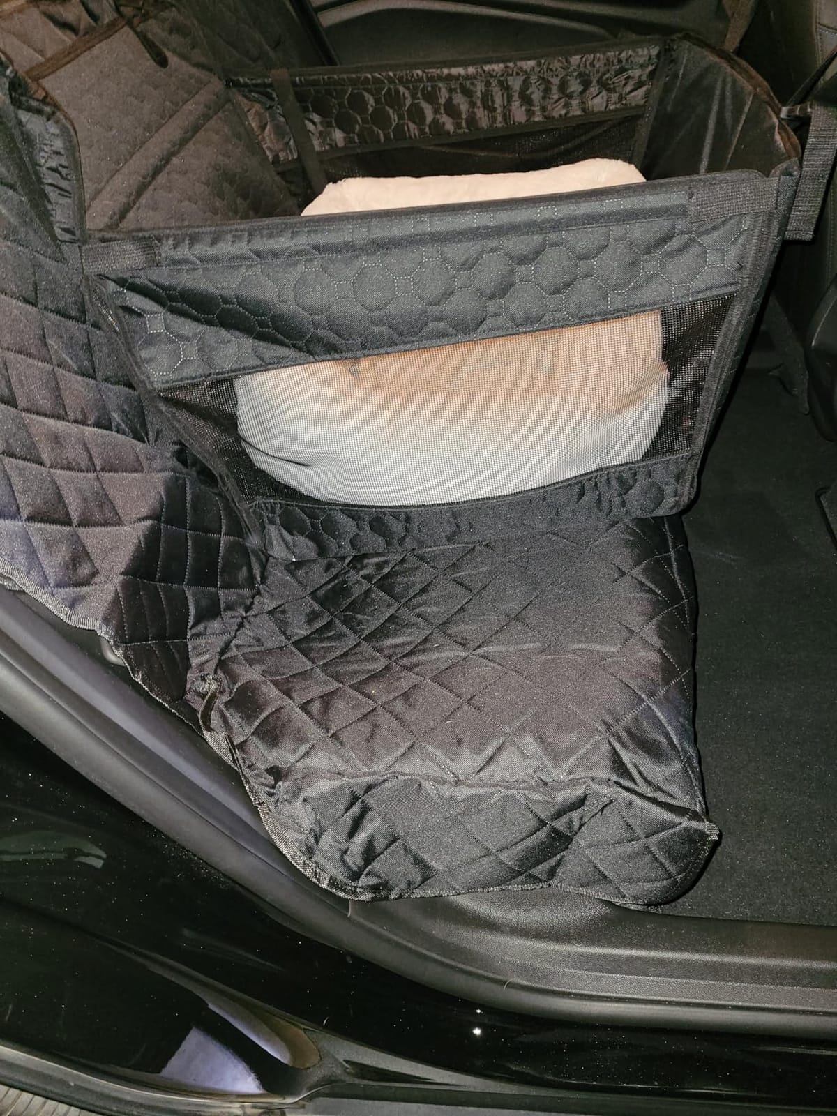 URPOWER Dog Car Seat Cover for Back Seat, Waterproof Car Seat Protector | Non-Slip, Scratch-Resistant, Machine-Washable 600D Oxford Fabric Rear Bench Seat Cover for Midsize Cars and Midsize SUVs customer photo 2