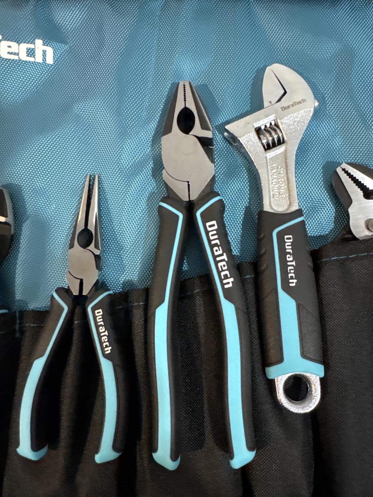 DURATECH 8-Piece Pliers Set with Rolling Pouch, Cr-V/Cr-Ni Construction | 3 Groove Joint Pliers (12