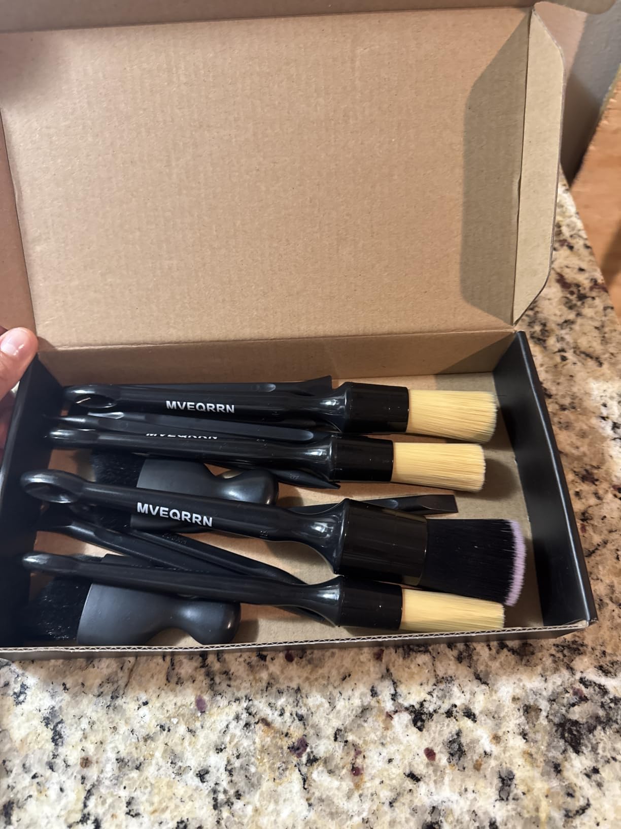 MVEQRRN 5pcs Car Detailing Brush Set, Boar Hair Detailing Brushes | Ultra Soft, Scratch-Free, Auto Detail Brush for Leather Seats, Detail Brushes Car Detailing for Interior Exterior customer photo 1
