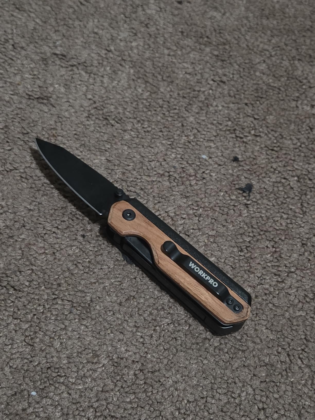 WORKPRO 2-in-1 Folding Knife/Utility Knife, Wood Handle customer photo 2