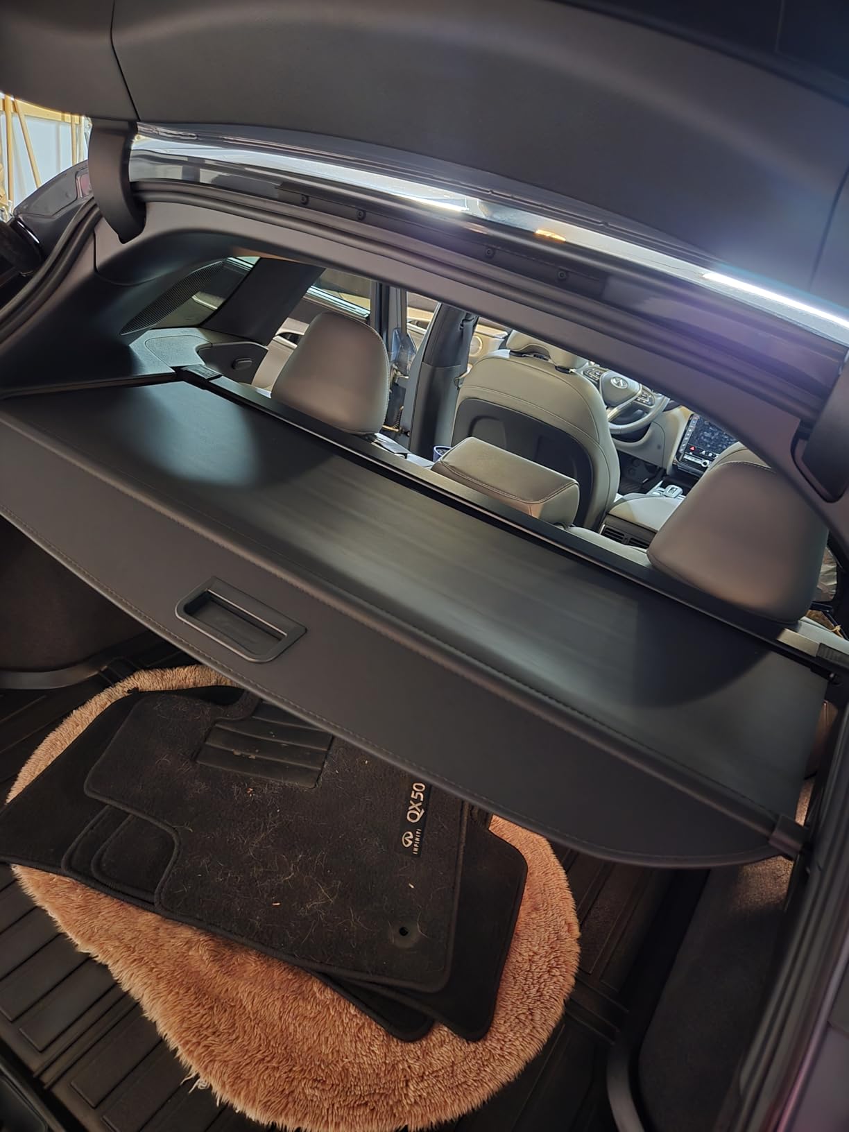 for 2024 2023 Infiniti QX50 Cargo Cover 2019 2020 2021 2022 for Infiniti QX50 Accessories Black Retractable Trunk Cover Security Shield Shade(Not for QX55) customer photo 2