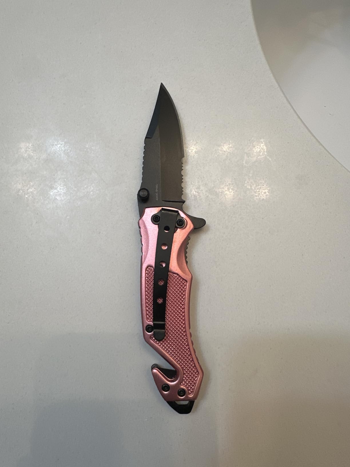 GOOD WORKER Legal Pocket Knife with 2.95” Serrated Blade, Glass Breaker, Seat Belt Cutter - EDC Sharp Folding Knives with Portable Clip - Small Tool for Tactical Camping Survival Hiking - Gifts for Men, Women customer photo 2