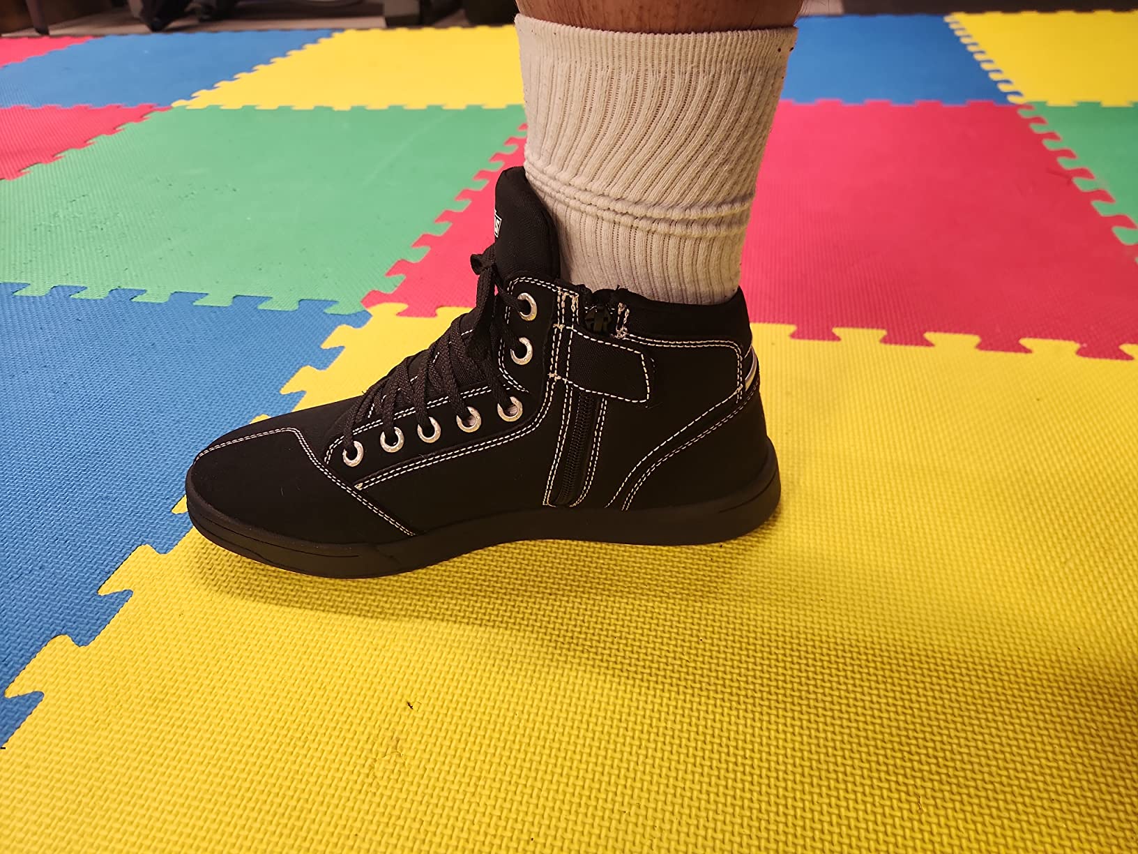 IRON JIA'S Motorcycle Shoes for Men & Women, CE Certified Riding Boots | Cordura Fabric, Breathable, Anti-Slip Sole, Ankle Protection, Shift Pad, Side Zipper, EN 13634:2017 Rated 1-2-2-1 customer photo 2